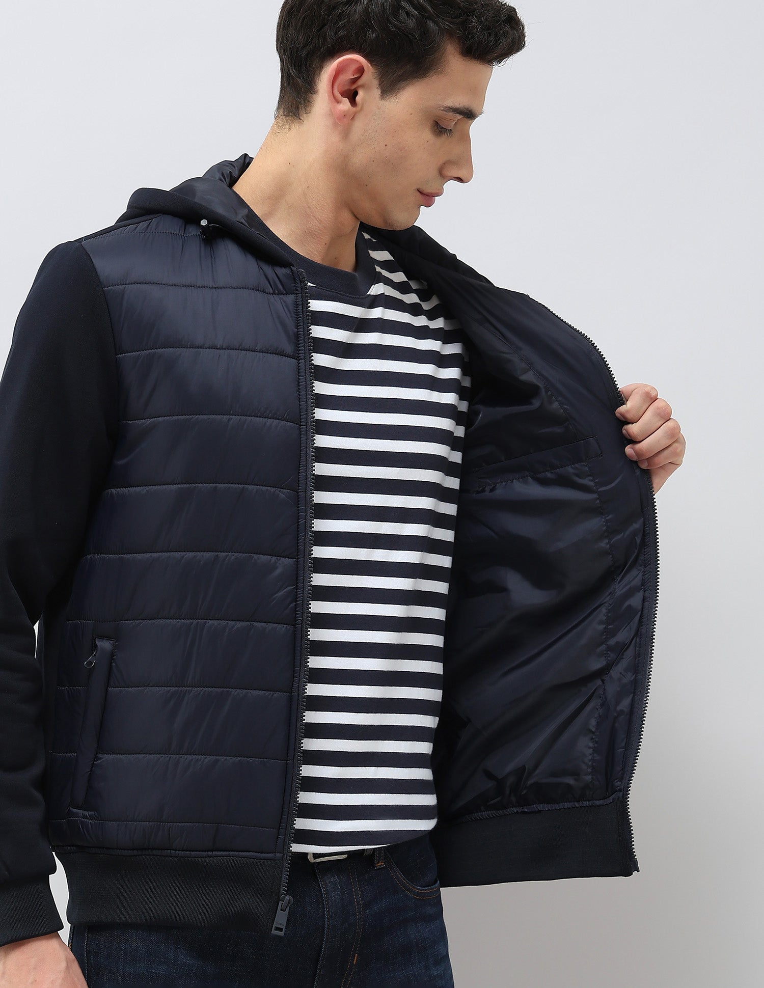 Solid Hooded Puffer Jacket Navy - U.S. POLO ASSN. | Large