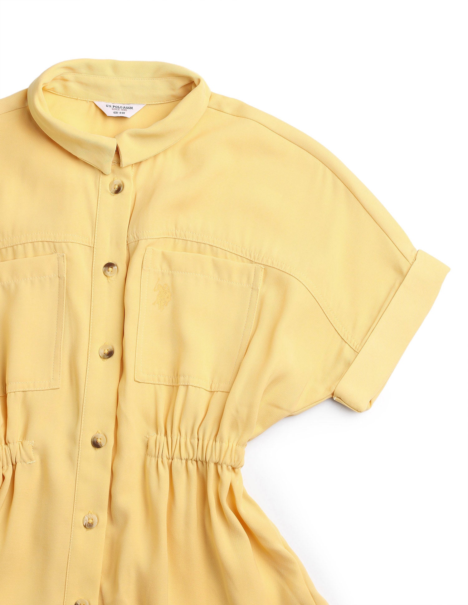 Girls Solid Shirt Dress Yellow - U.S. POLO ASSN. | Large