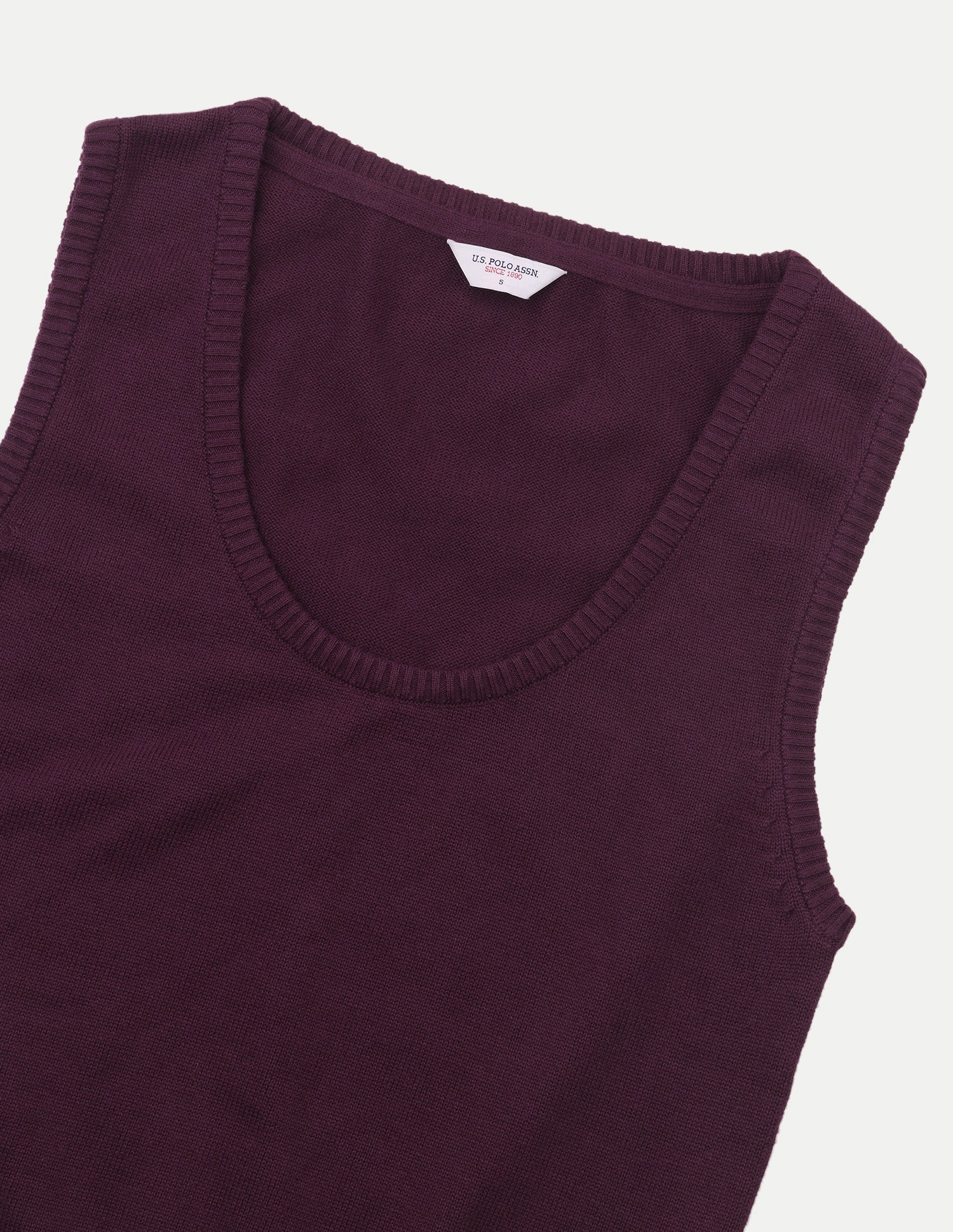 Cable Patterned Knit Sweater With Top Wine - U.S. Polo Assn. India | Large
