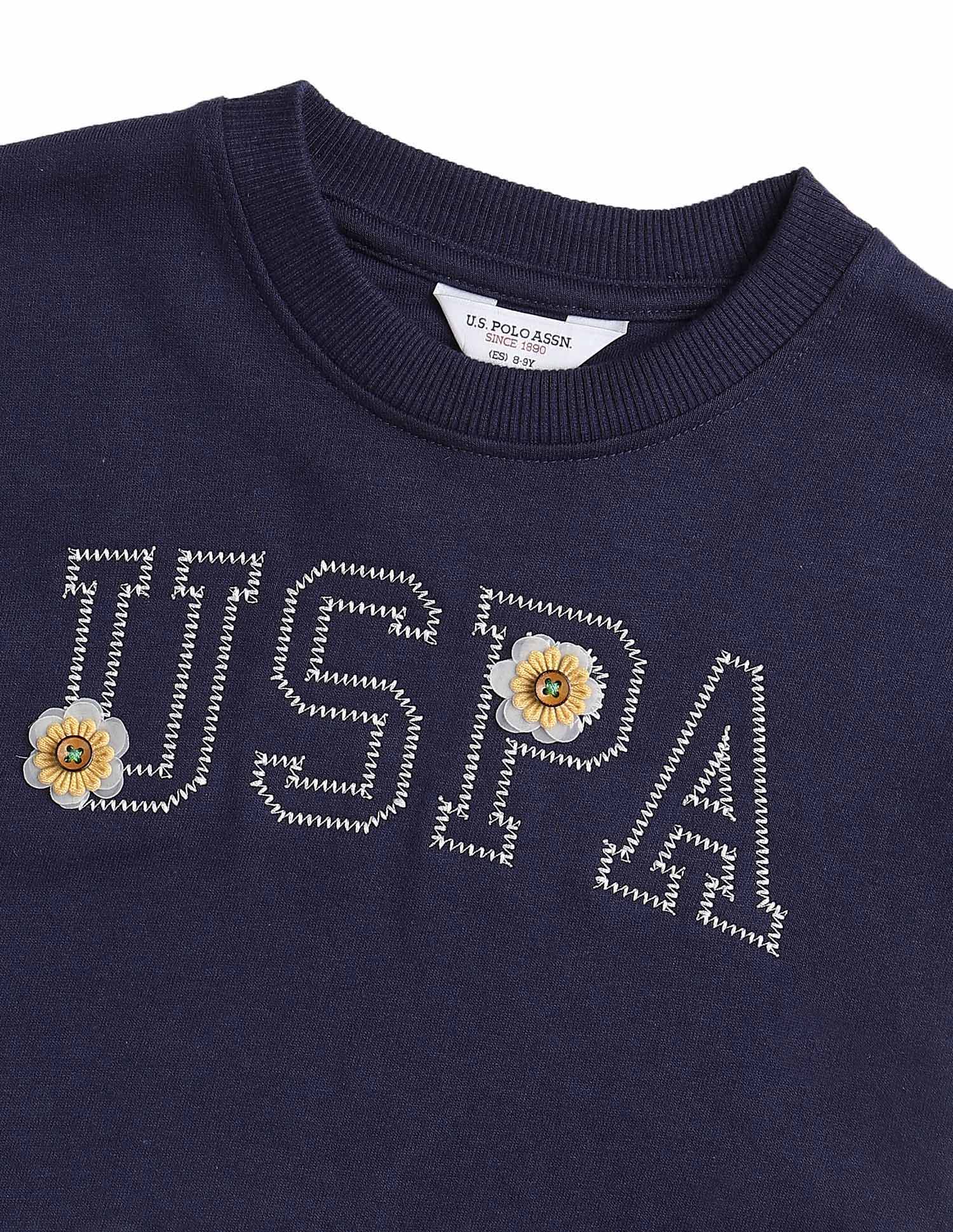 Girls Brand Embroidered Regular Fit Sweatshirt Navy - U.S. POLO ASSN. | Large