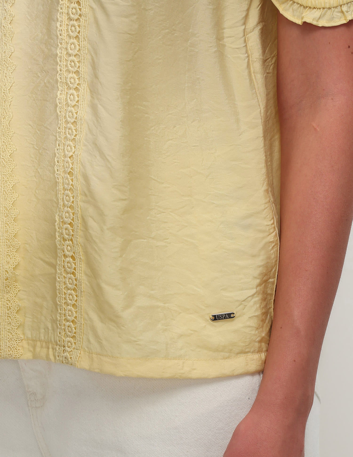 Floral Self Design Top Yellow - U.S. Polo Assn. India | Large