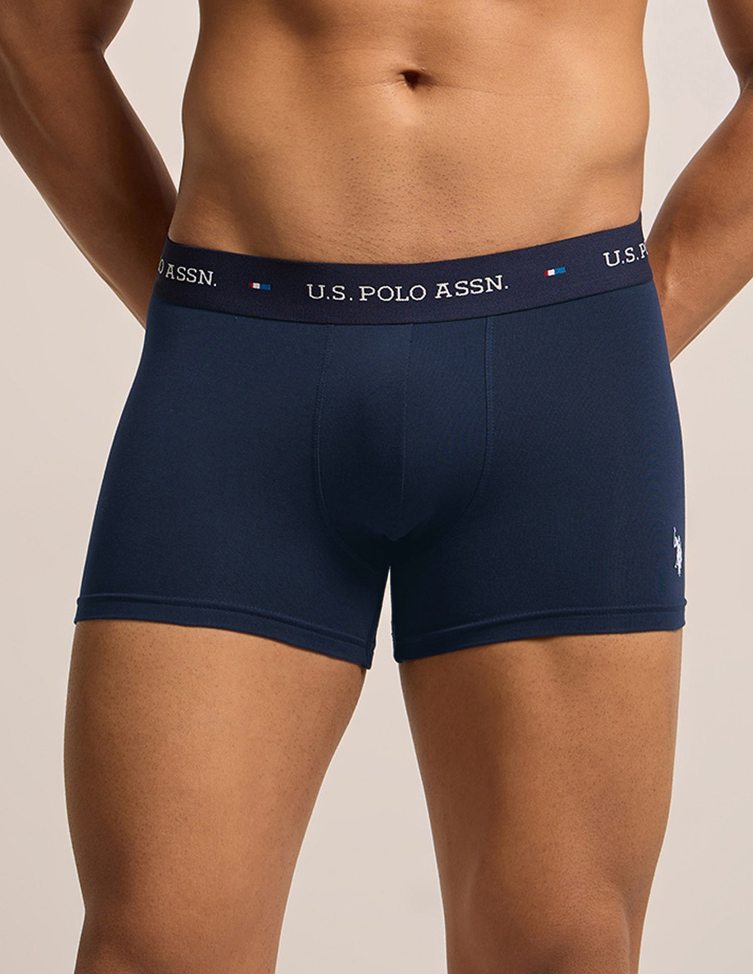 Breathable Cotton Stretch OET25 Trunks - Pack of 3 Red|Moonlight Blue - U.S. Polo Assn. India | Large