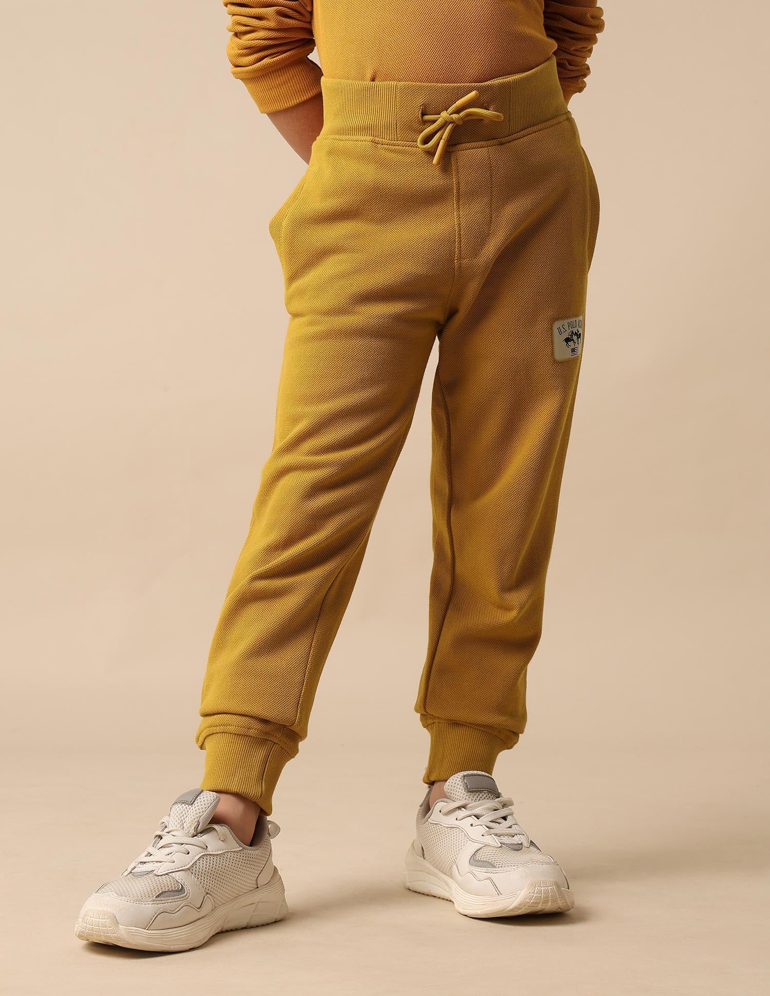 Textured Regular Fit Joggers Yellow - U.S. POLO ASSN. | Large