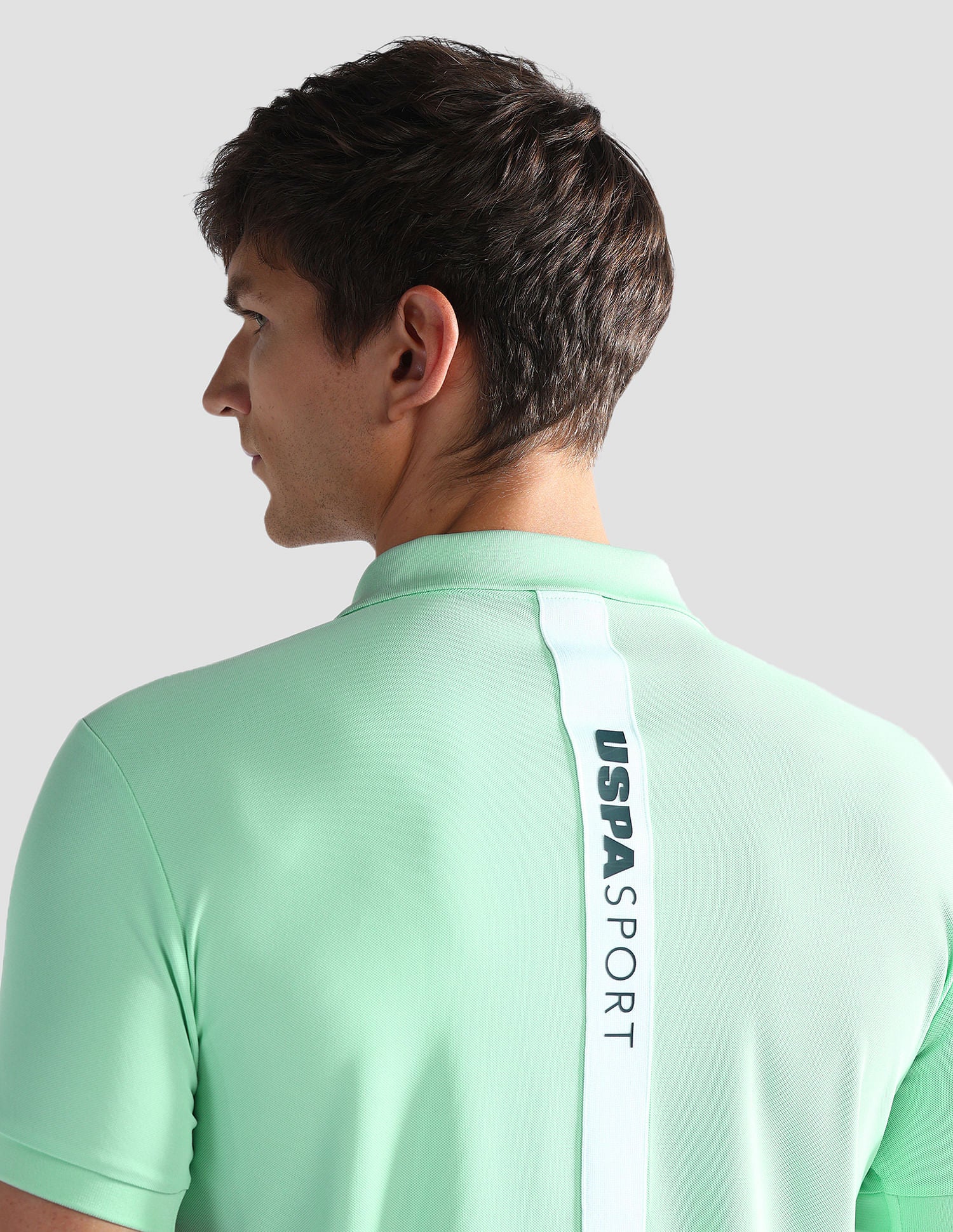 Honeycomb Knit Slim Fit Polo Shirt Mint - U.S. Polo Assn. India | Large