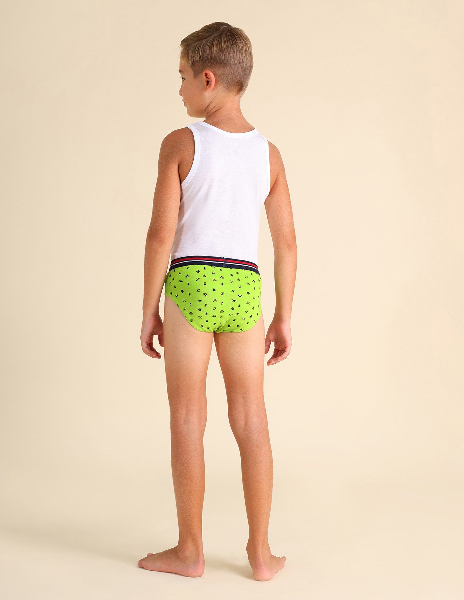 Mid Rise Cotton Spandex EKB03 Briefs - Pack Of 3 White, Lime Green and Yellow - U.S. POLO ASSN. | Large