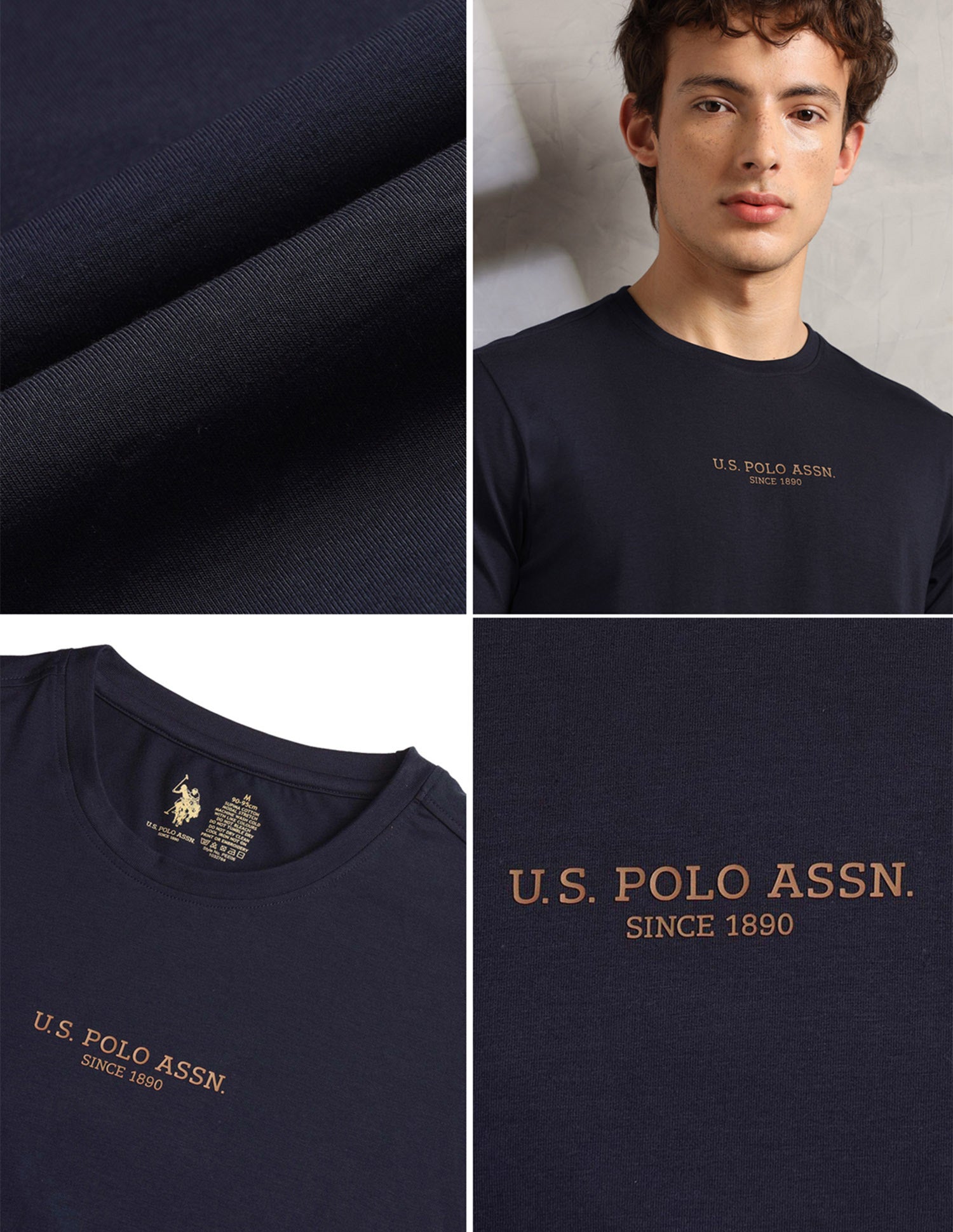 Comfort Relaxed Fit Breathable PE005-PL Lounge T-Shirt - Pack Of 1 Navy - U.S. Polo Assn. India | Large