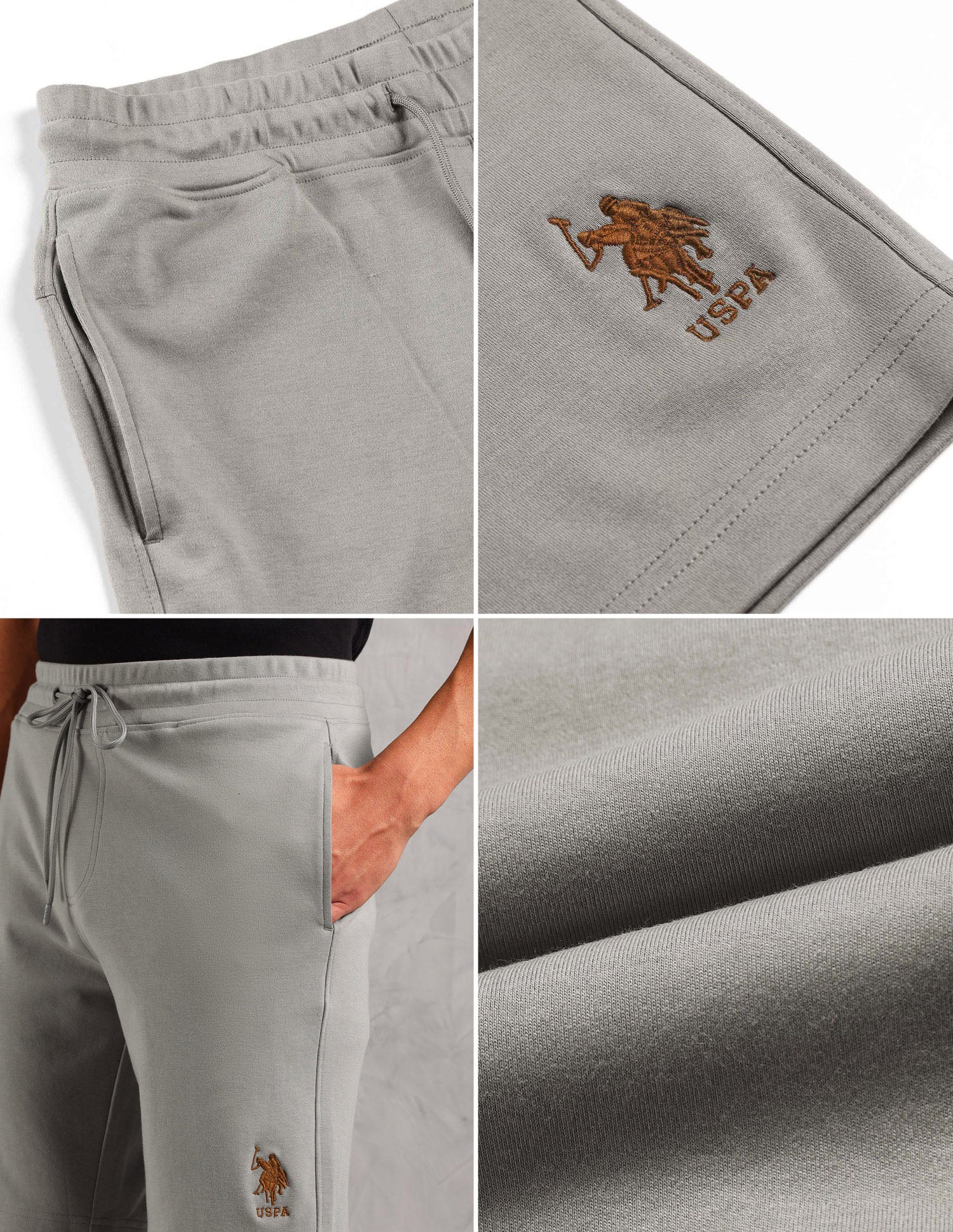 Breathable Cotton Solid OES08 Shorts - Pack Of 1 Formal Grey - U.S. POLO ASSN. | Large