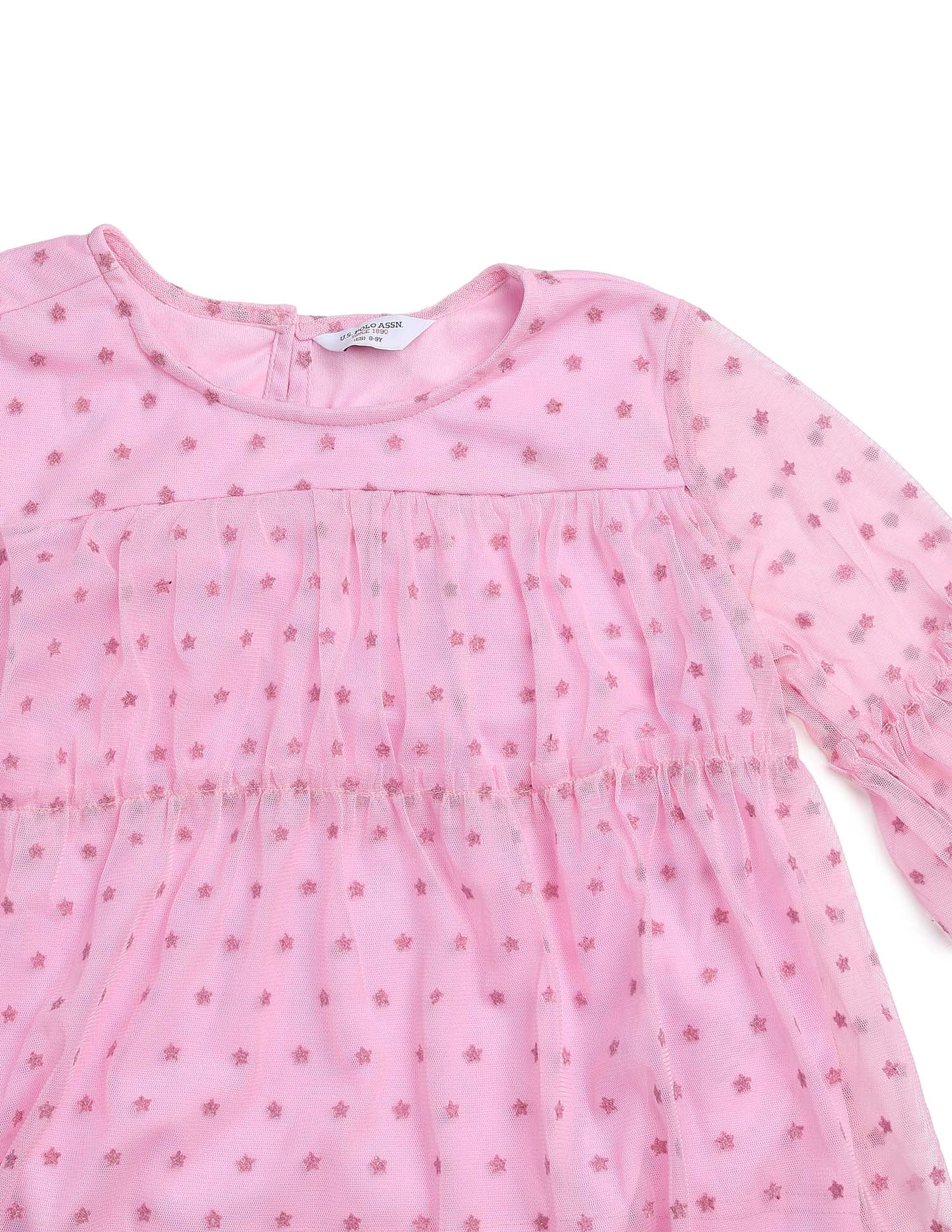 Star Print Tiered Top Light Pink - U.S. POLO ASSN. | Large