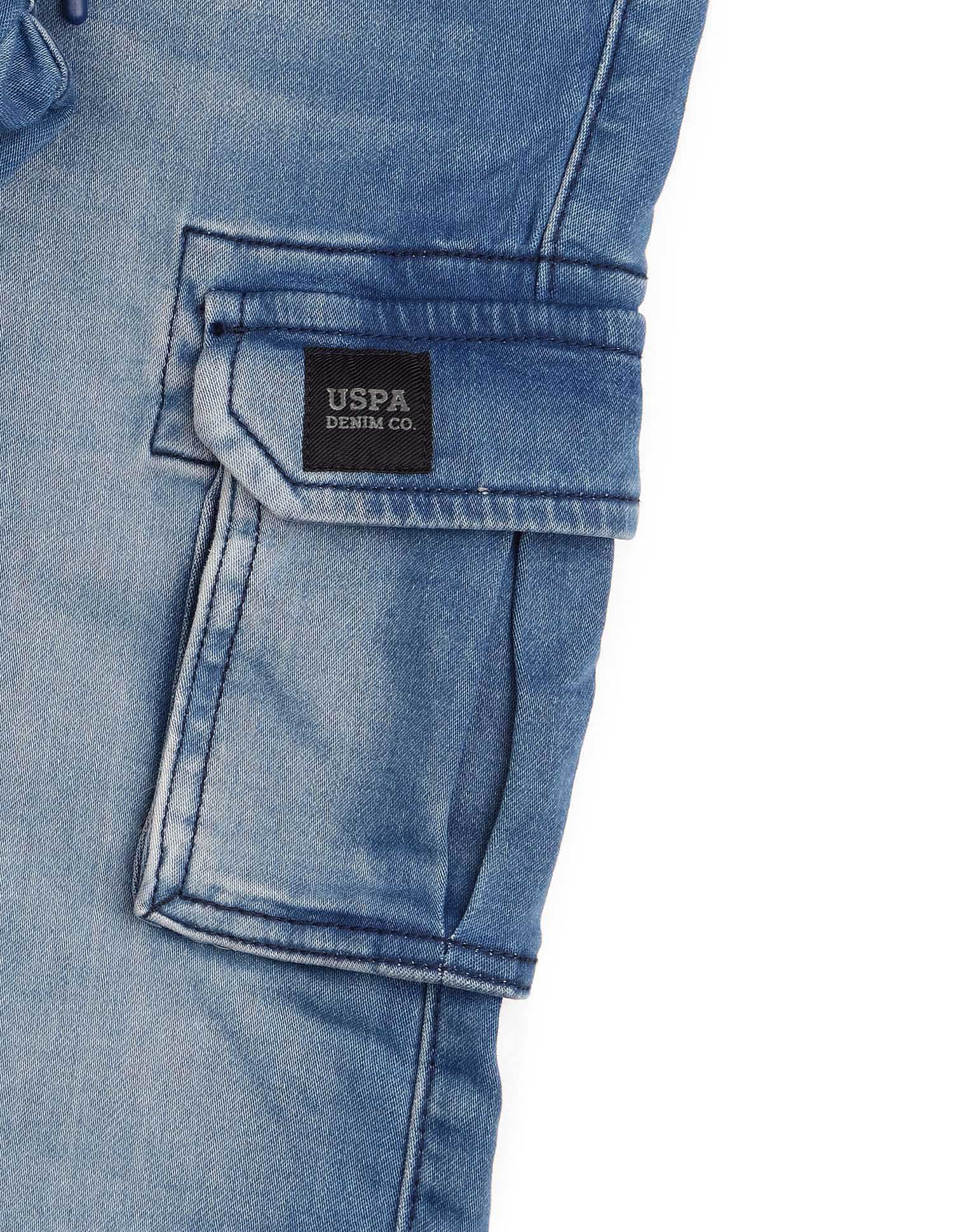 Boys Regular Fit Cargo Jogger Jeans Dark Blue - U.S. POLO ASSN. | Large