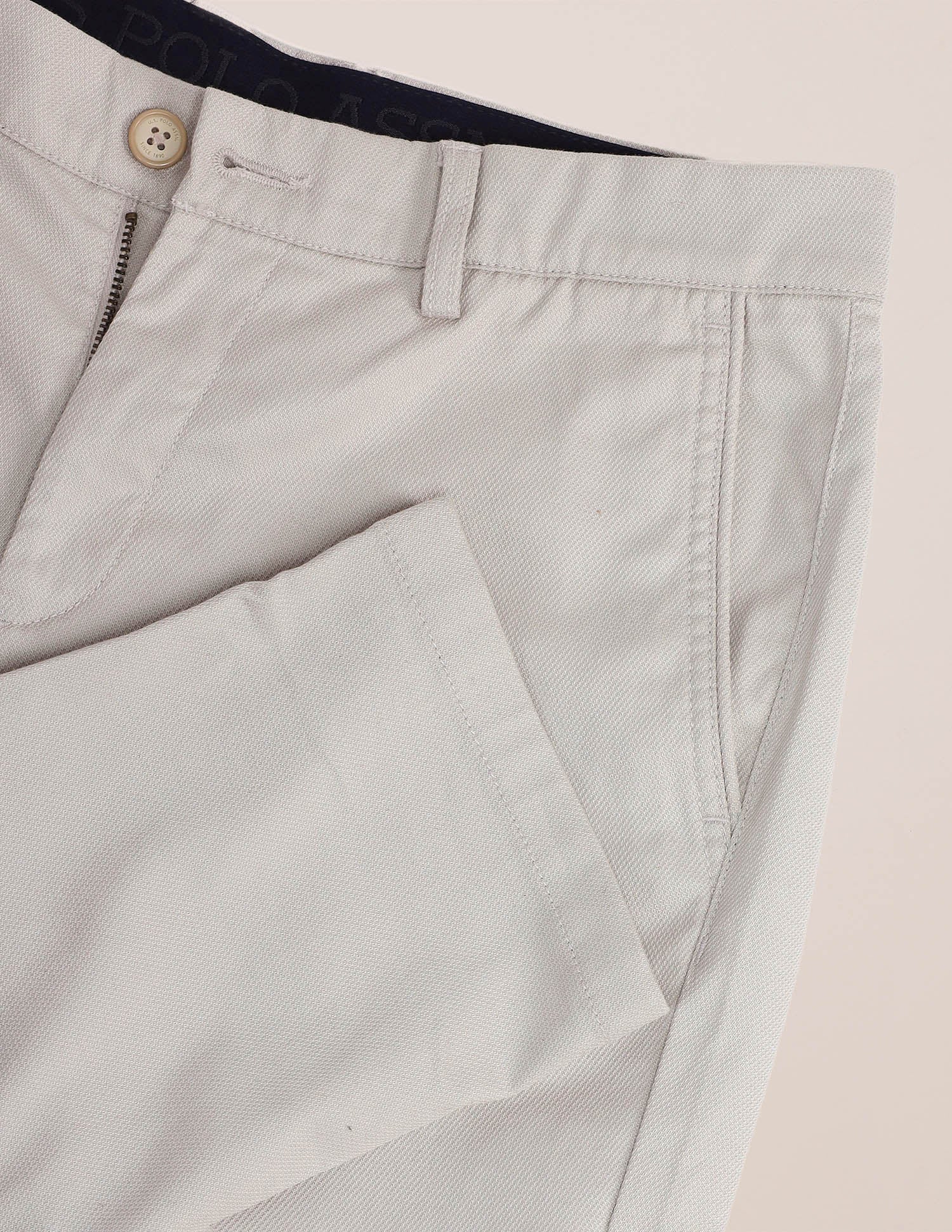 Denver Slim Fit Twill Trousers Stone - U.S. POLO ASSN. | Large