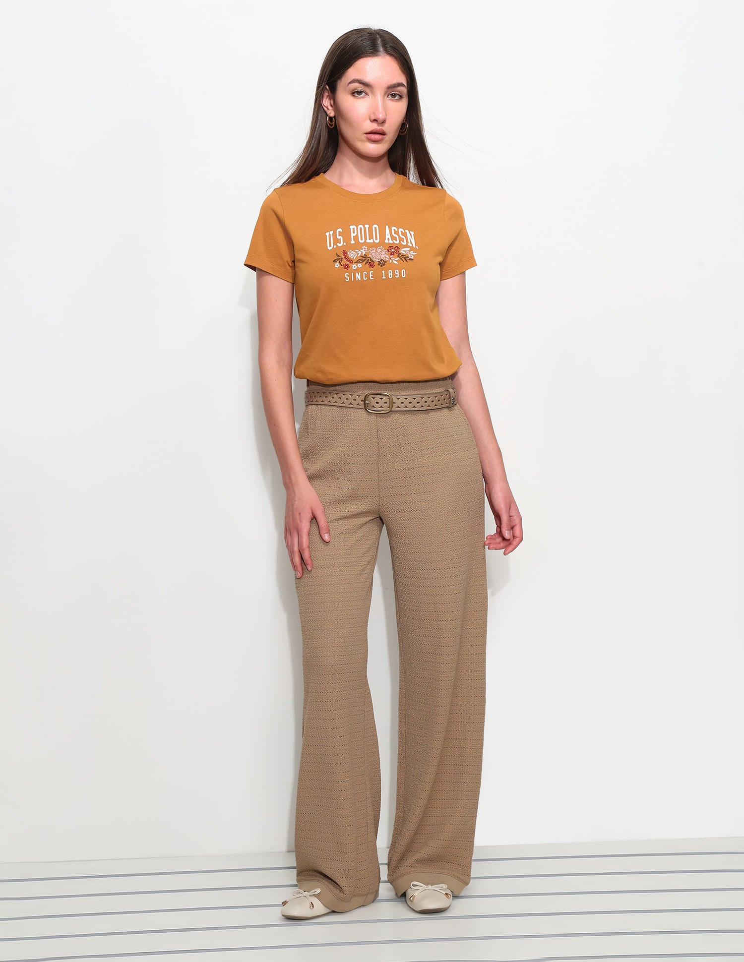 Regular Fit Brand Printed T-Shirt Orange - U.S. Polo Assn. India | Large