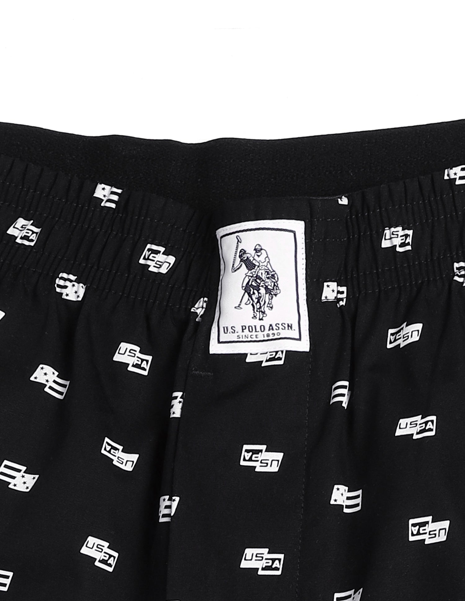 Pure Cotton Printed I657-PR Boxers - Pack Of 1 Black Uspa - U.S. Polo Assn. India | Large