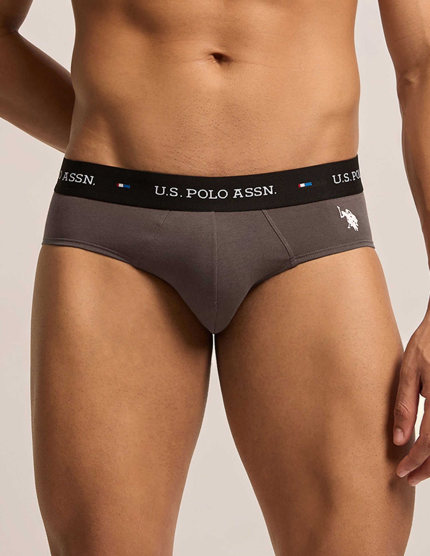 Breathable Cotton Stretch OEB25 Briefs - Pack of 3 Java|Bettle|Forest River - U.S. Polo Assn. India | Large