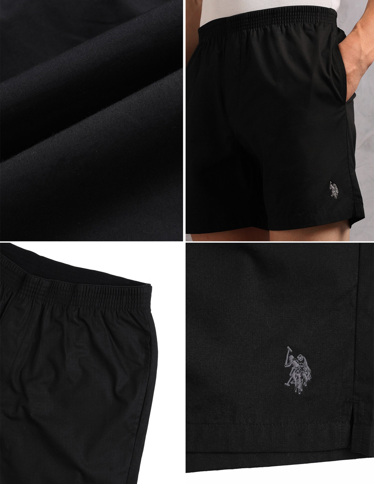 Solid Breathable OEX13 Boxers - Pack Of 1 Black - U.S. Polo Assn. India | Large