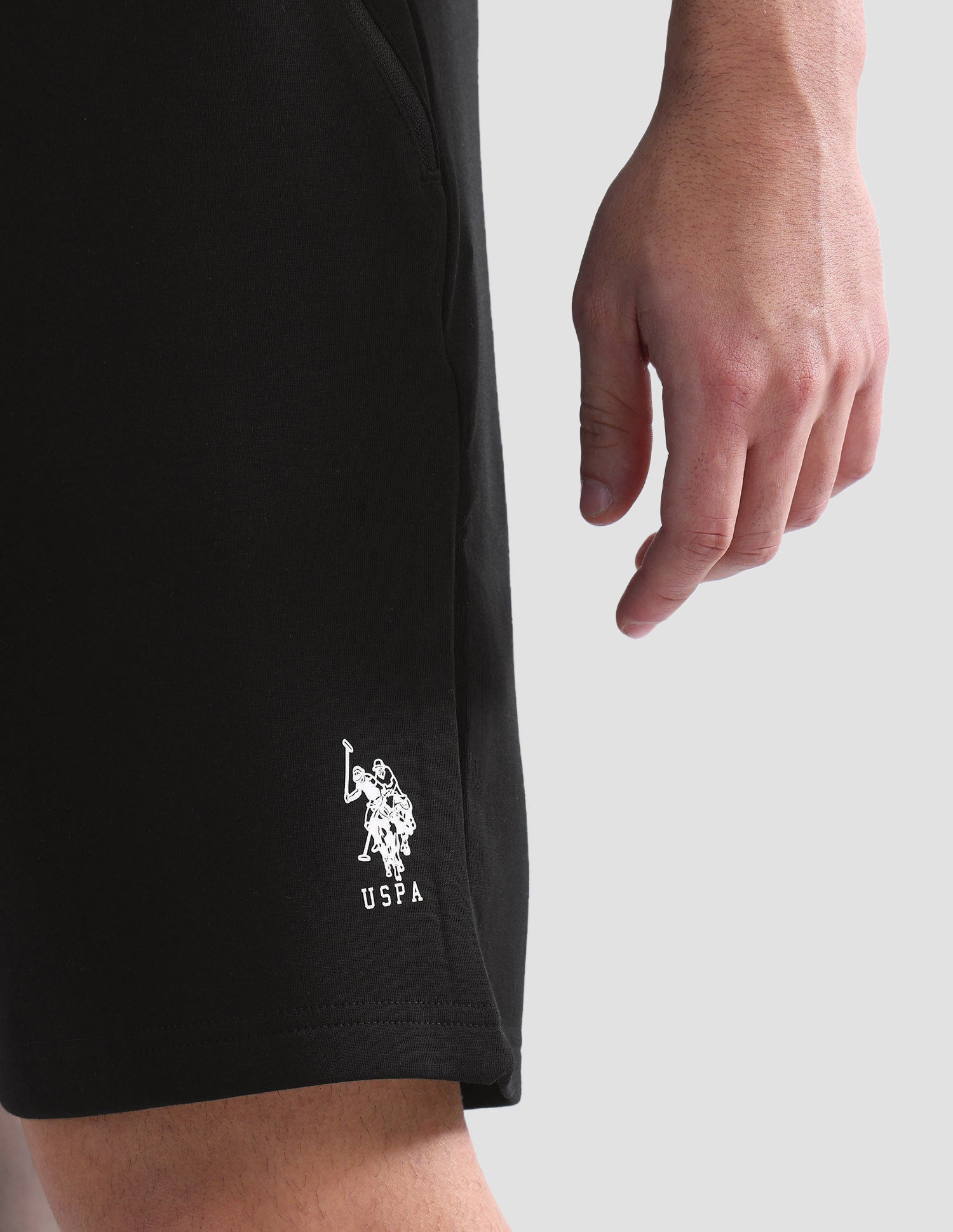 Mid Rise Slim Fit Active Shorts Black - U.S. Polo Assn. India | Large