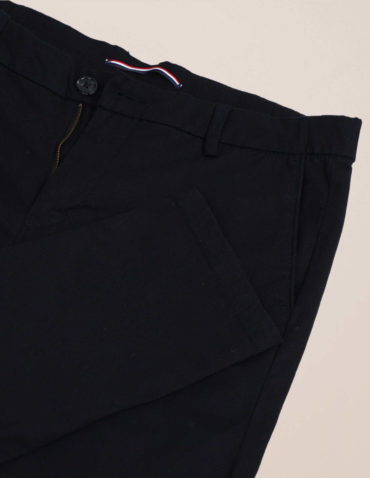 Austin Slim Fit Flat Front Trousers Black - U.S. Polo Assn. India | Large