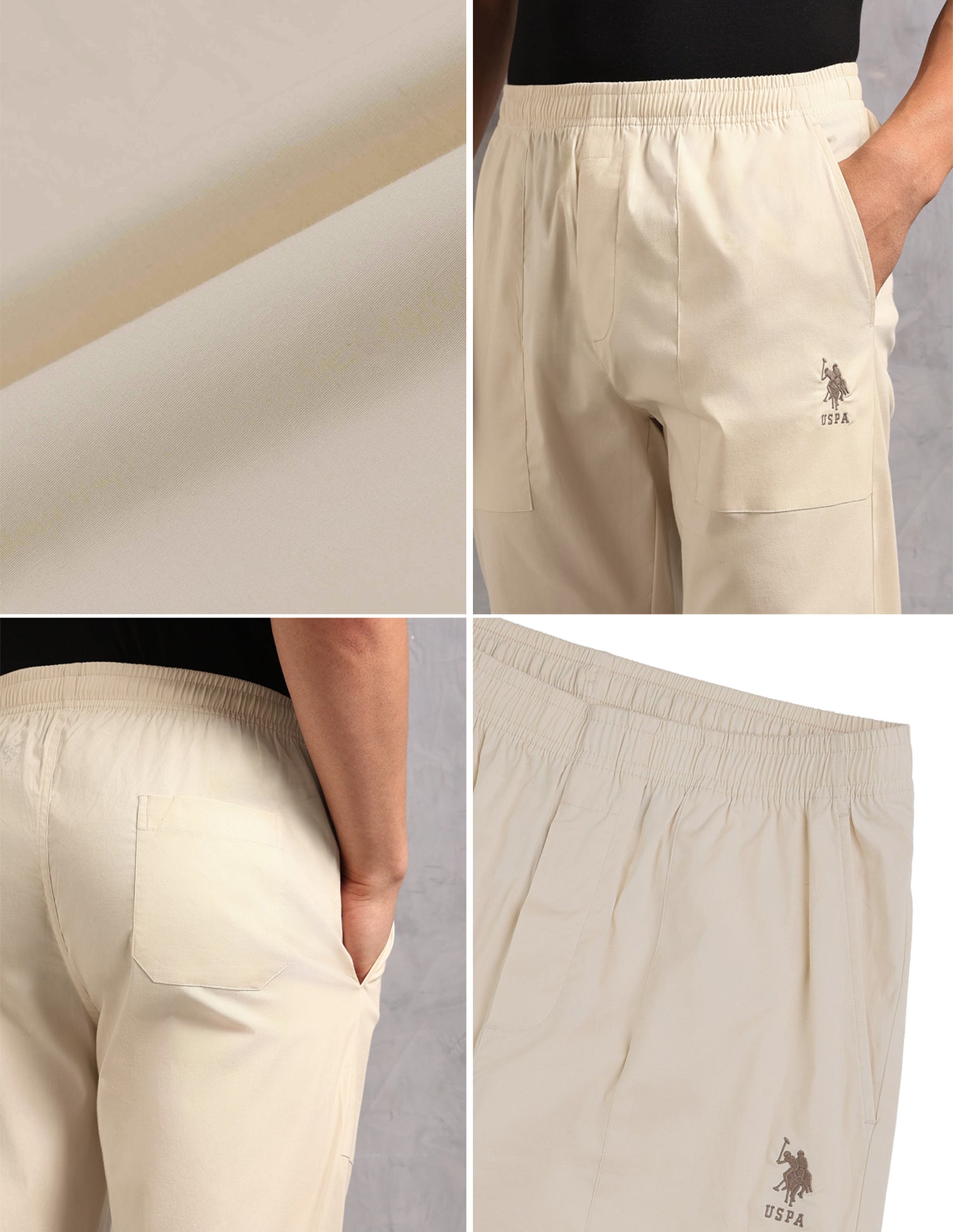 Cotton Stretch Breathable OELP9 Lounge Pants - Pack Of 1 Beige - U.S. POLO ASSN. | Large