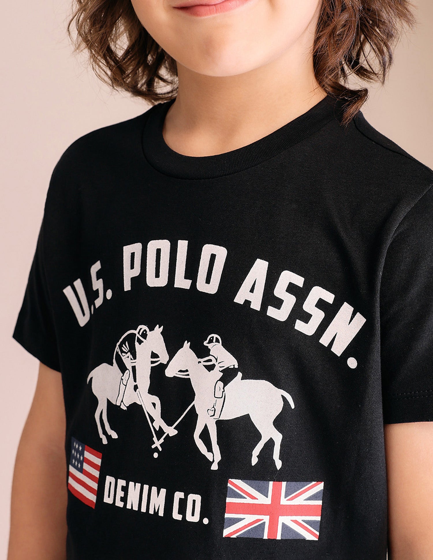 Boys Graphic Brand Printed T-Shirt - Pack Of 2 Black and Ivory - U.S. POLO ASSN. | Large