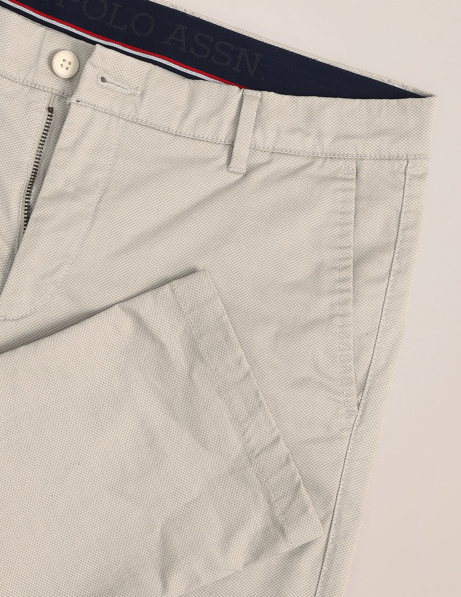 Mid Rise Slim Fit Trousers Beige - U.S. POLO ASSN. | Large