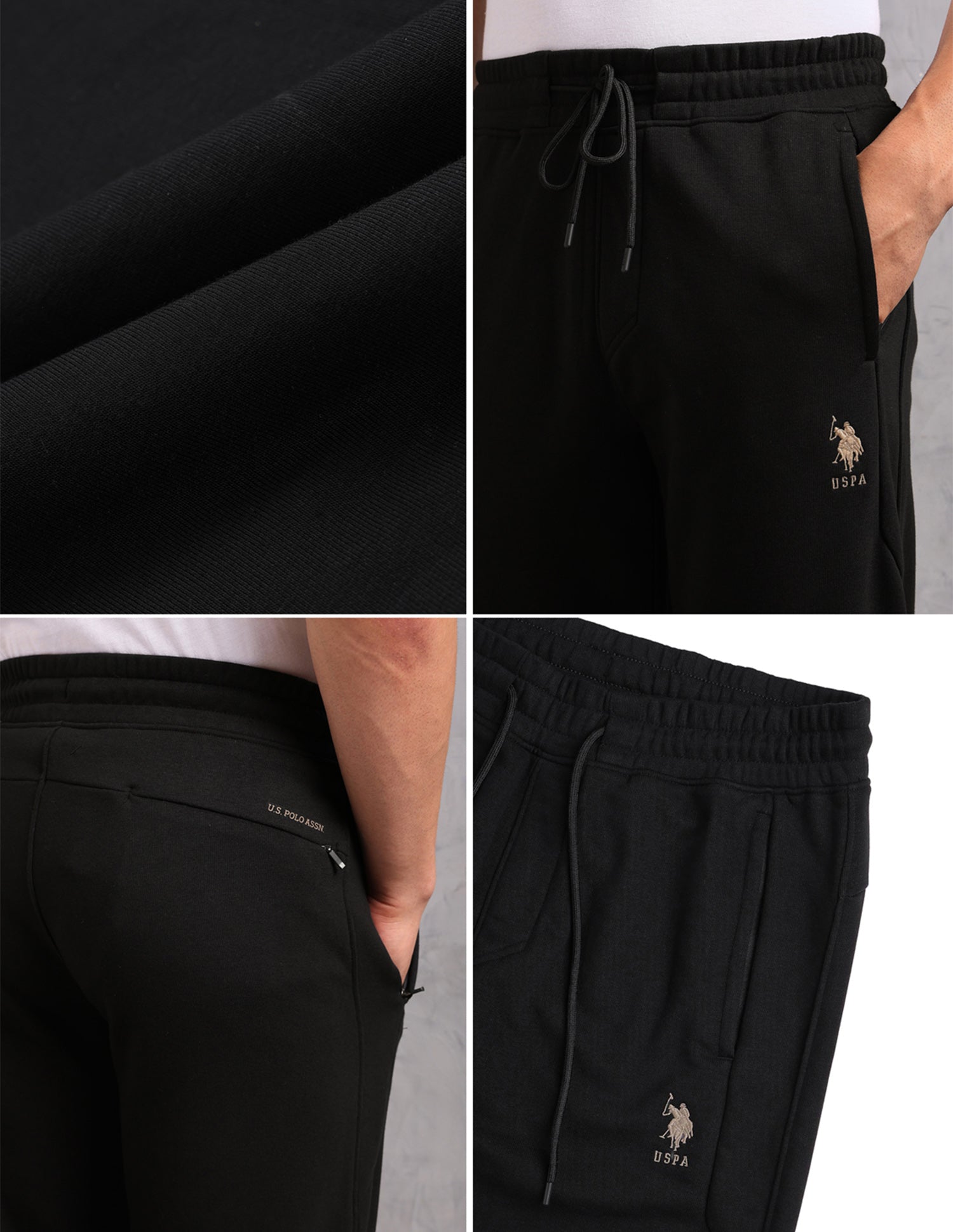 Cotton Terry OJ009 Lounge Jogger - Pack Of 1 Black - U.S. POLO ASSN. | Large