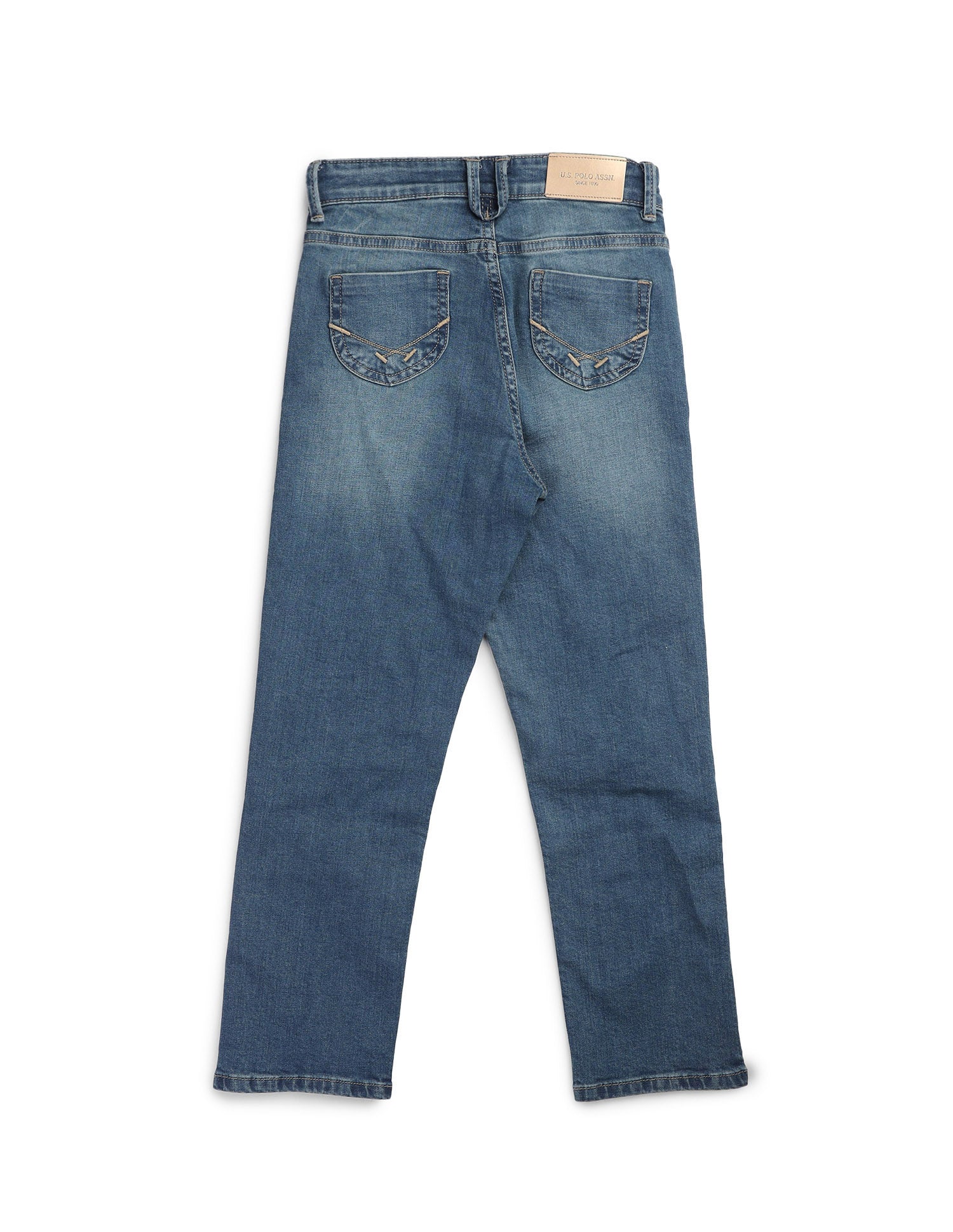 Girls Regular Fit Whiskered Jeans Blue - U.S. POLO ASSN. | Large