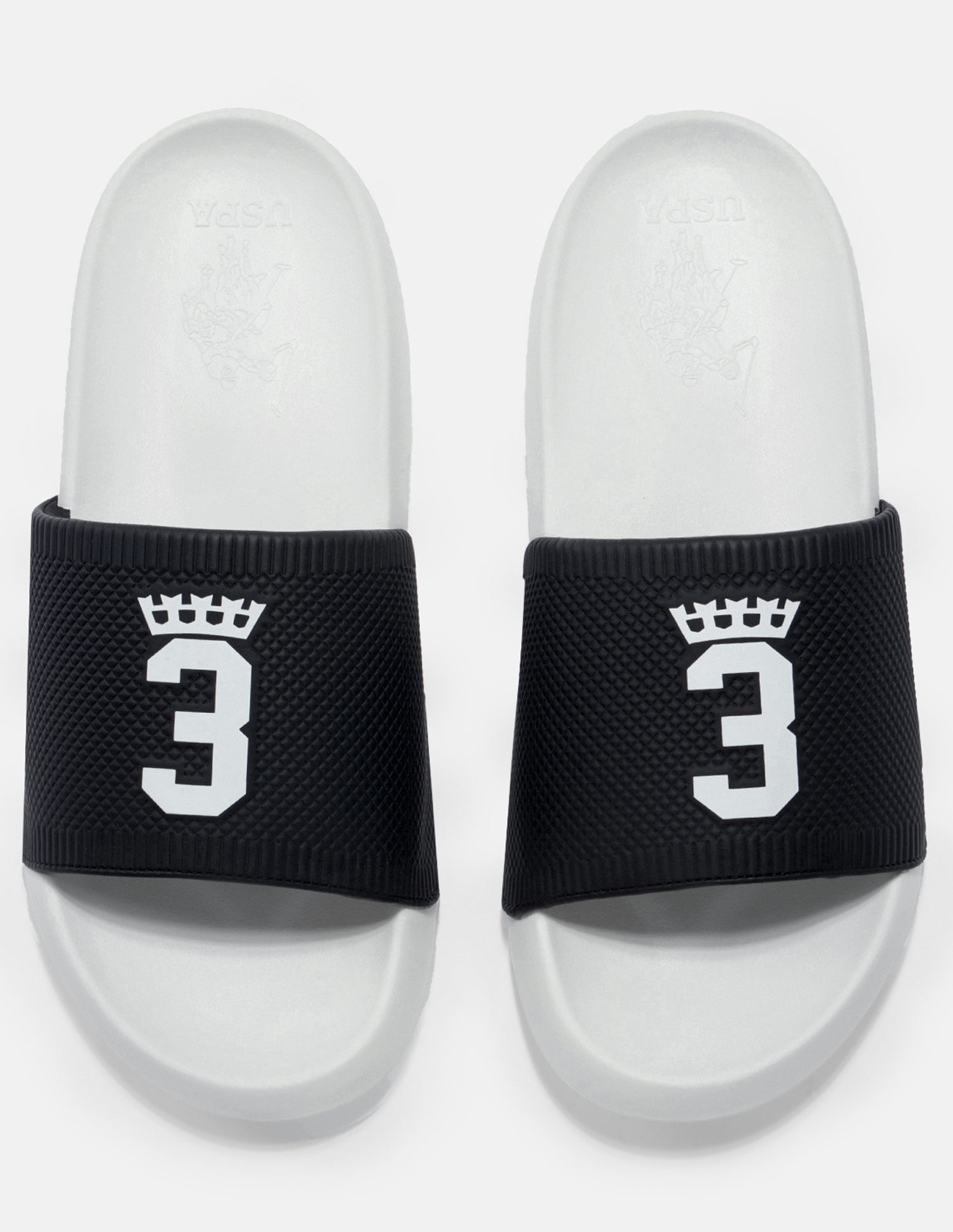 Textured Numeric Embossed Dane Sliders Black - U.S. Polo Assn. India | Large