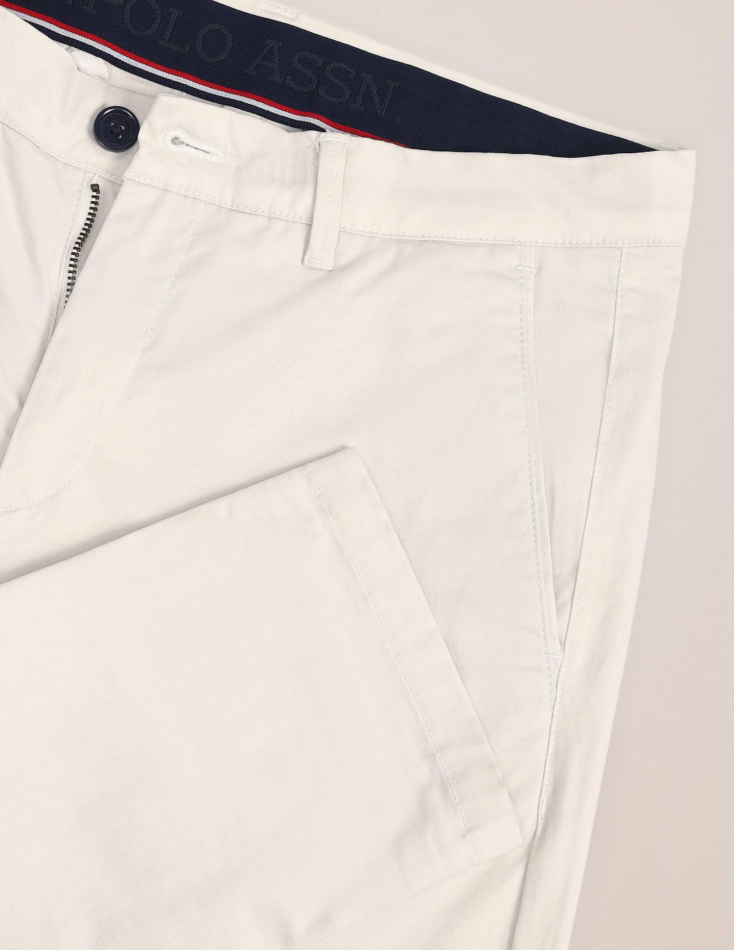 Mid Rise Regular Fit Trousers Ecru - U.S. POLO ASSN. | Large