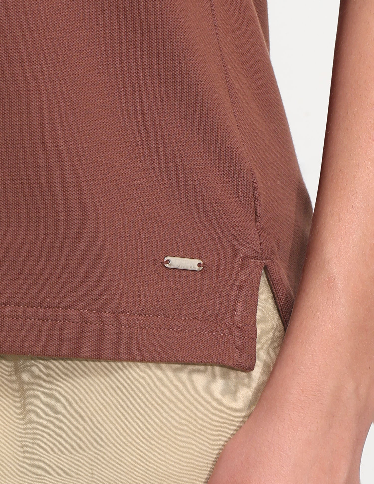 Regular Fit Solid Polo Shirt Brown - U.S. Polo Assn. India | Large