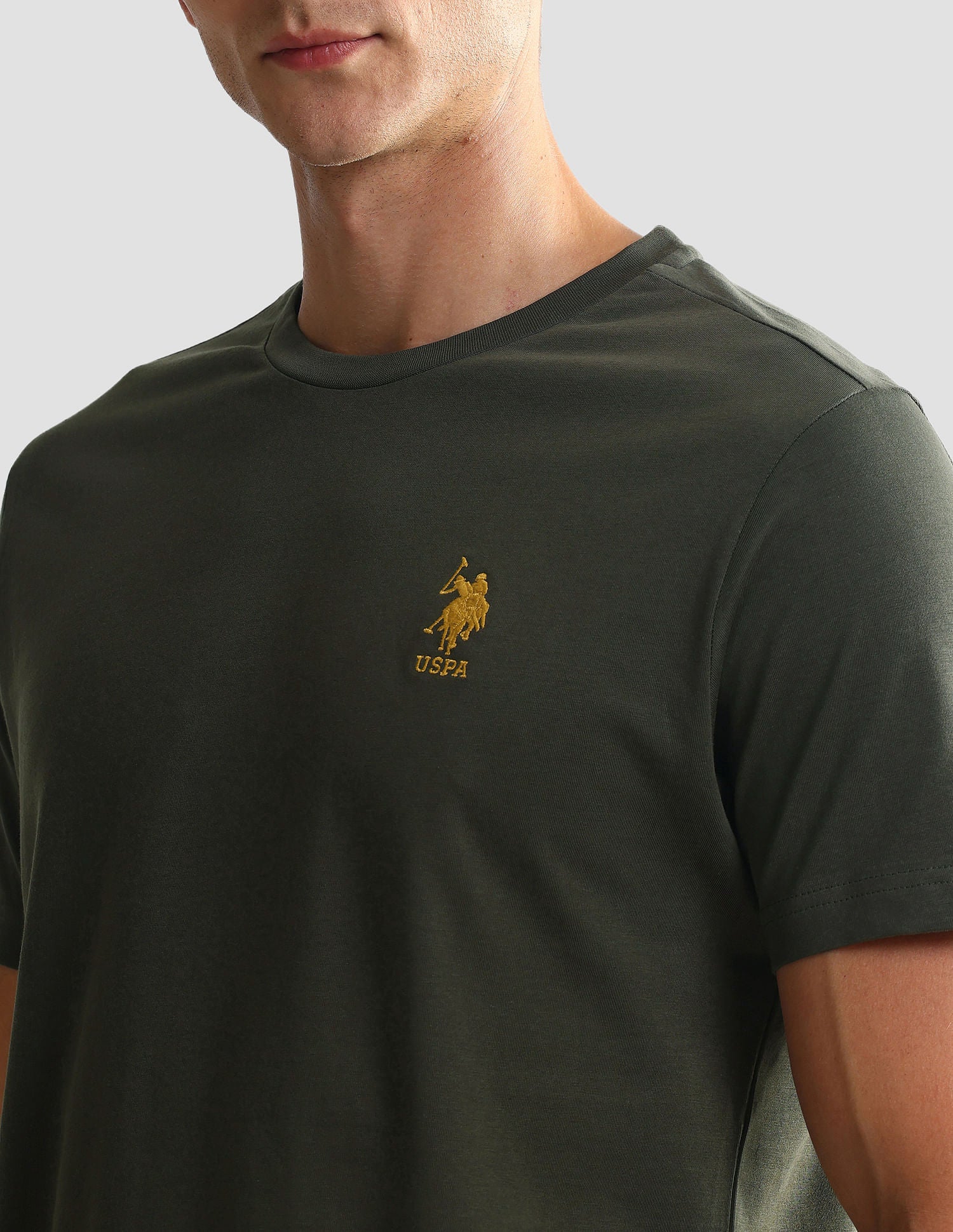 Tonal Logo Cotton 1633 Lounge T-Shirt - Pack Of 2 Olive and Blue Mel - U.S. POLO ASSN. | Large