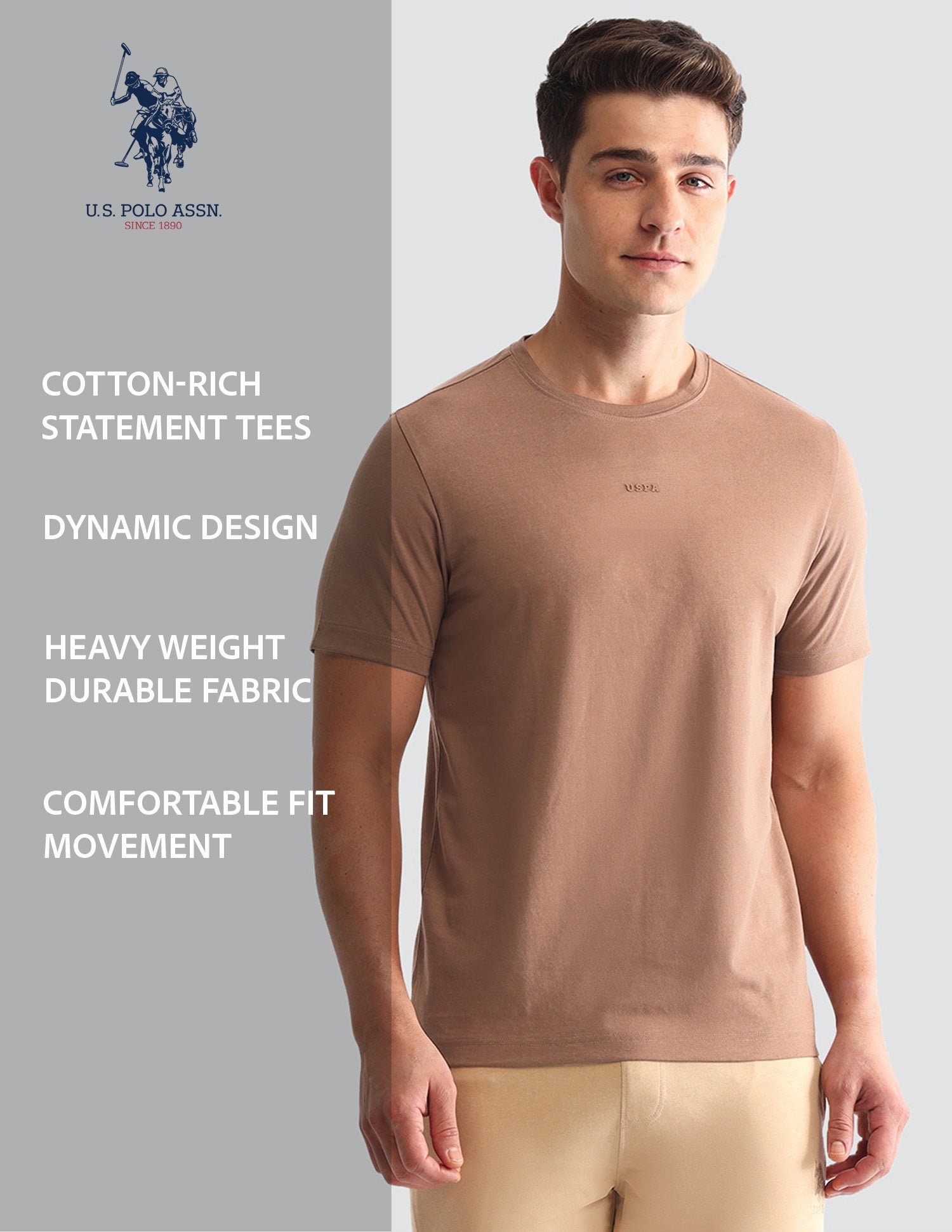 Round Neck Solid Loungewear T-Shirt Dill - U.S. POLO ASSN. | Large