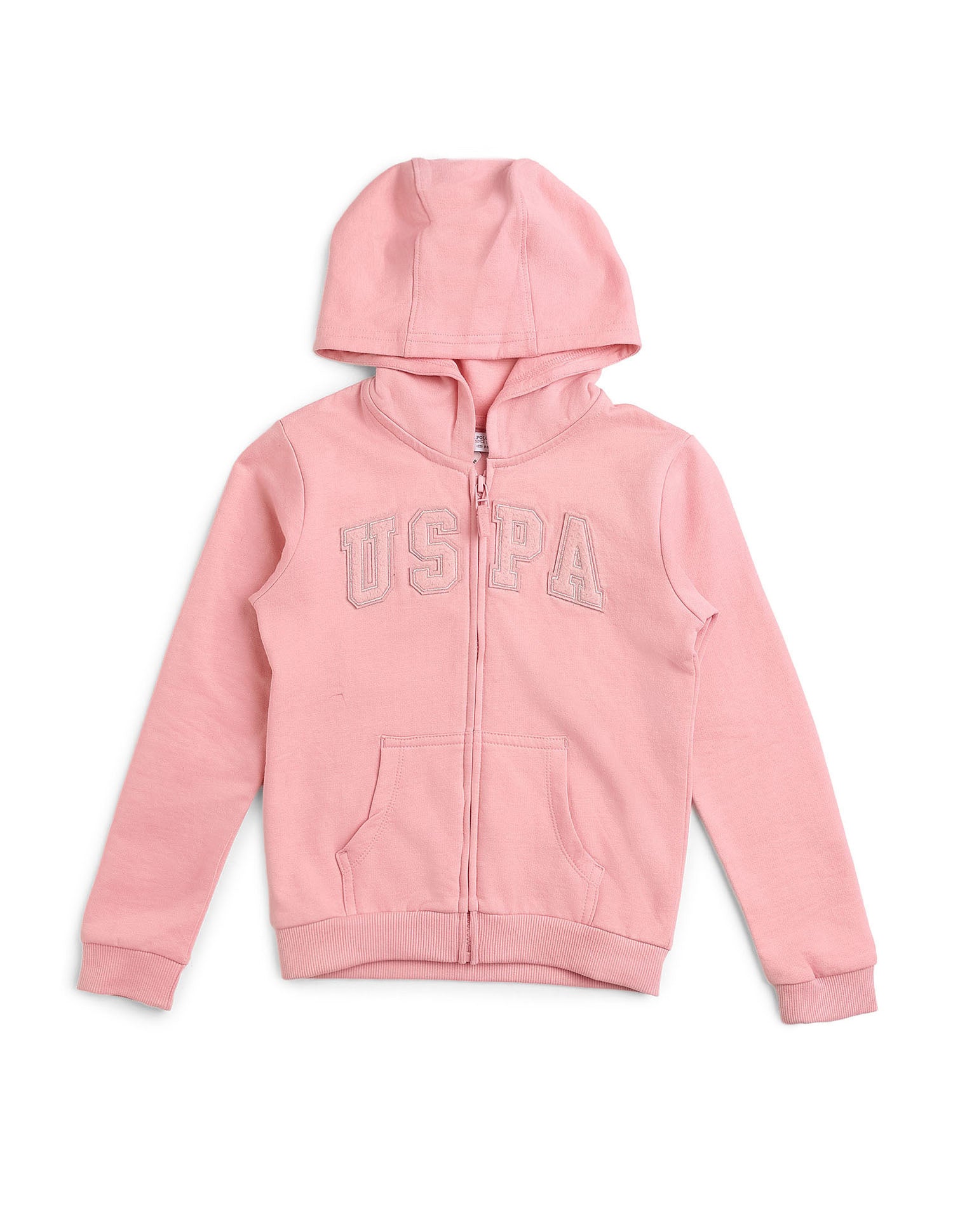 Girls Embroidered Hooded Sweatshirt Light Pink - U.S. POLO ASSN. | Large