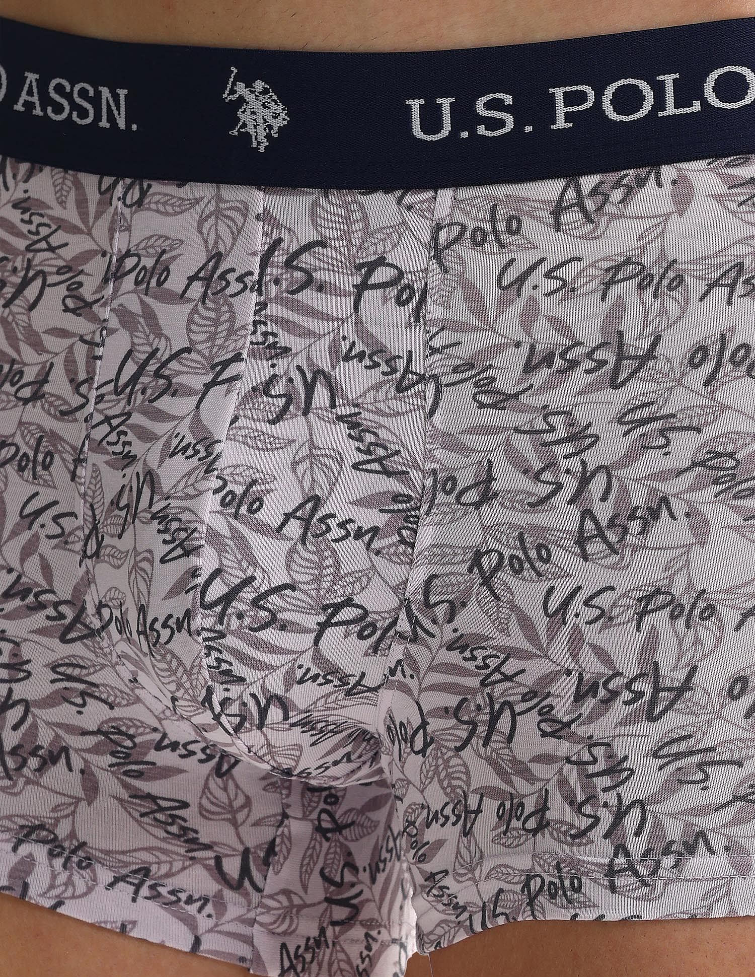 Elastic Waistband Ribbed OET08 Trunks - Pack Of 3 Red, White, and Blue - U.S. POLO ASSN. | Large