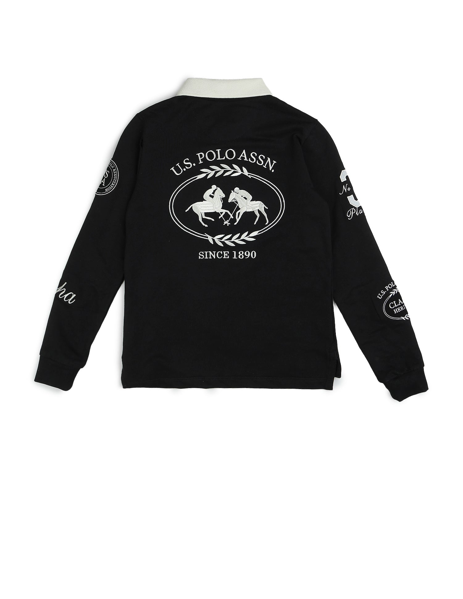 Boys Graphic Brand Embroidered Regular Fit Polo Shirt Black - U.S. POLO ASSN. | Large