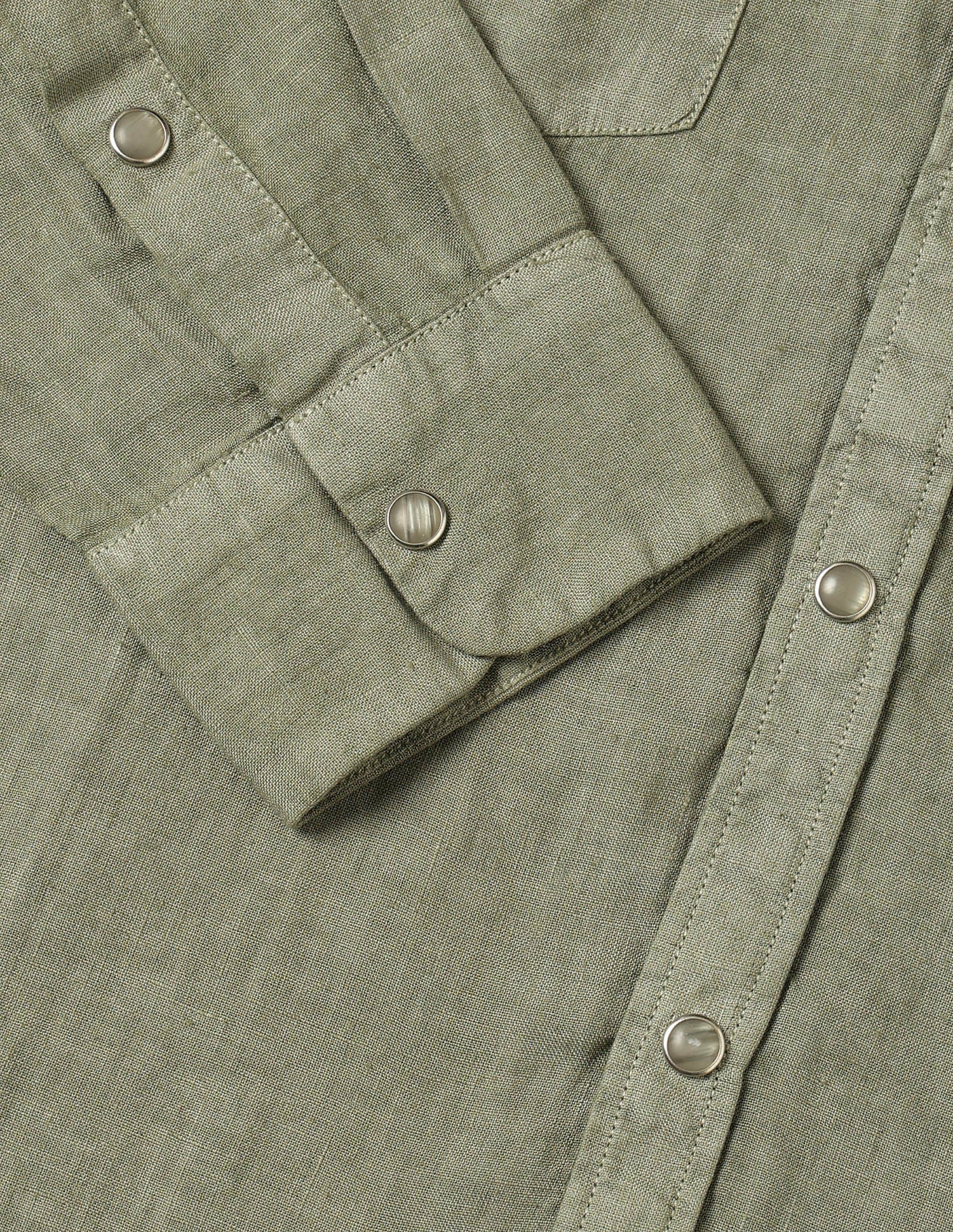 Pacho X Tailored Fit Linen Shirt Olive - U.S. POLO ASSN. | Large