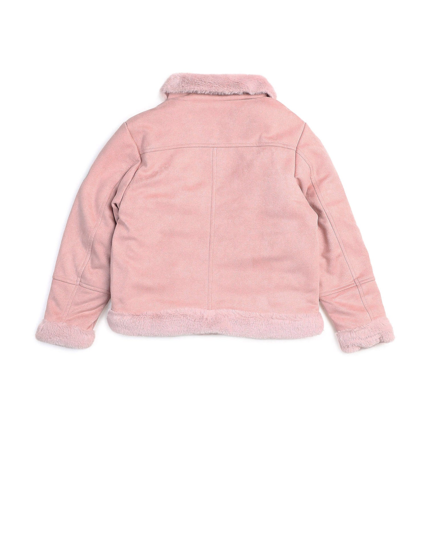Girls Zip Up Suede Jacket Light Pink - U.S. POLO ASSN. | Large