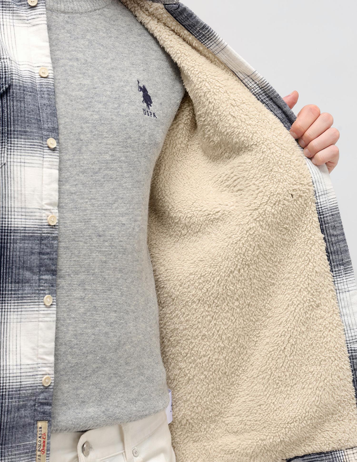 Tartan Checked Slim Fit Shirt Navy - U.S. POLO ASSN. | Large