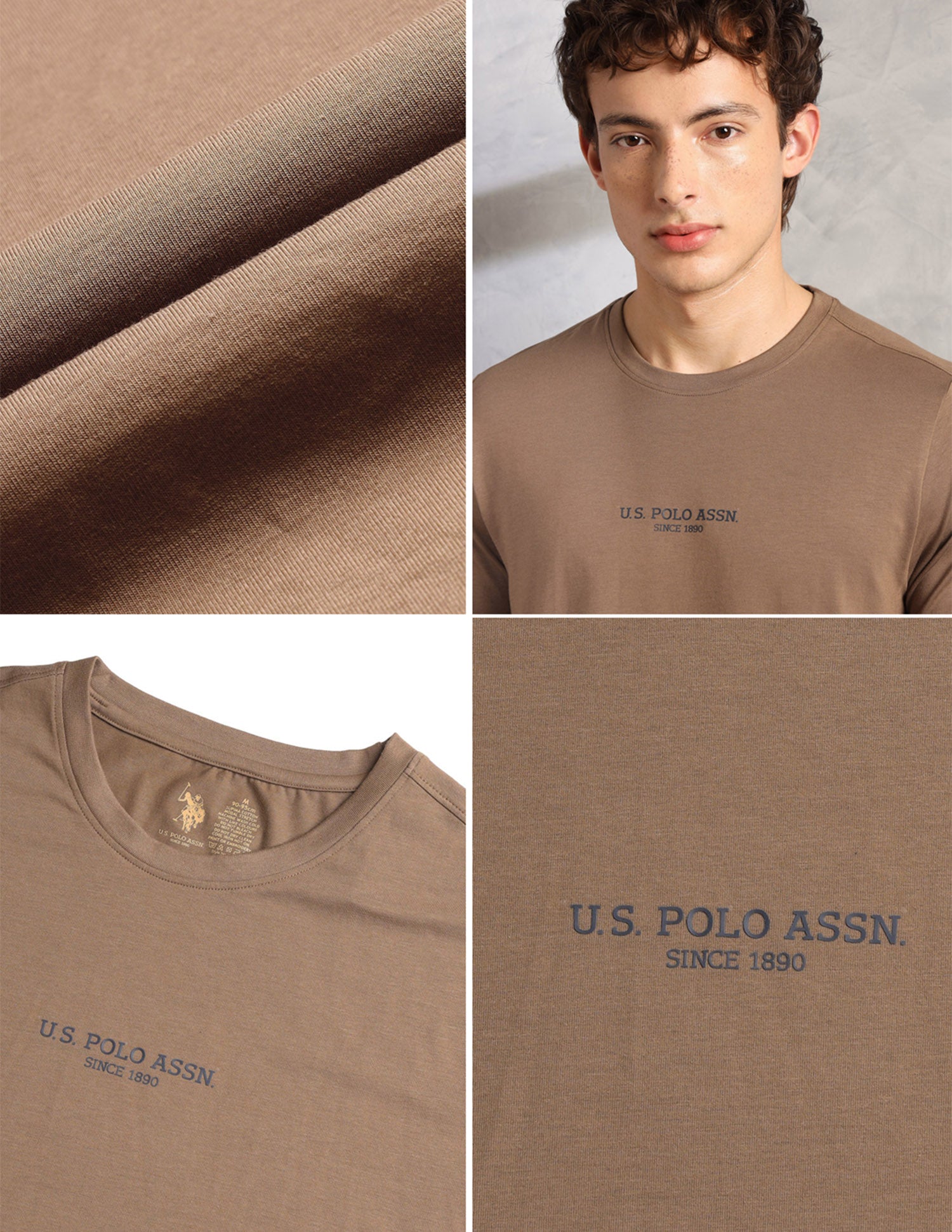 Comfort Relaxed Fit Breathable PE005-PL Lounge T-Shirt - Pack Of 1 Malt Ball - U.S. Polo Assn. India | Large