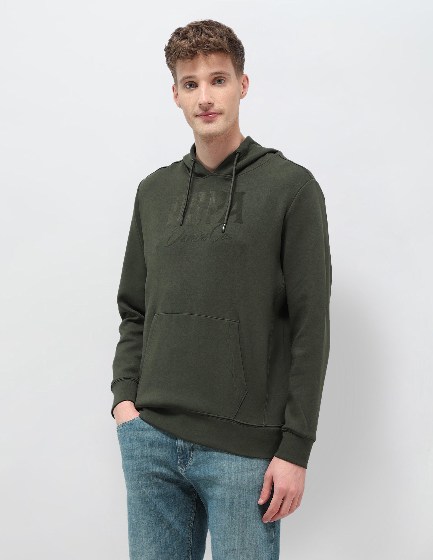 Brand Printed Regular Fit Sweatshirt Olive - U.S. POLO ASSN. | Large