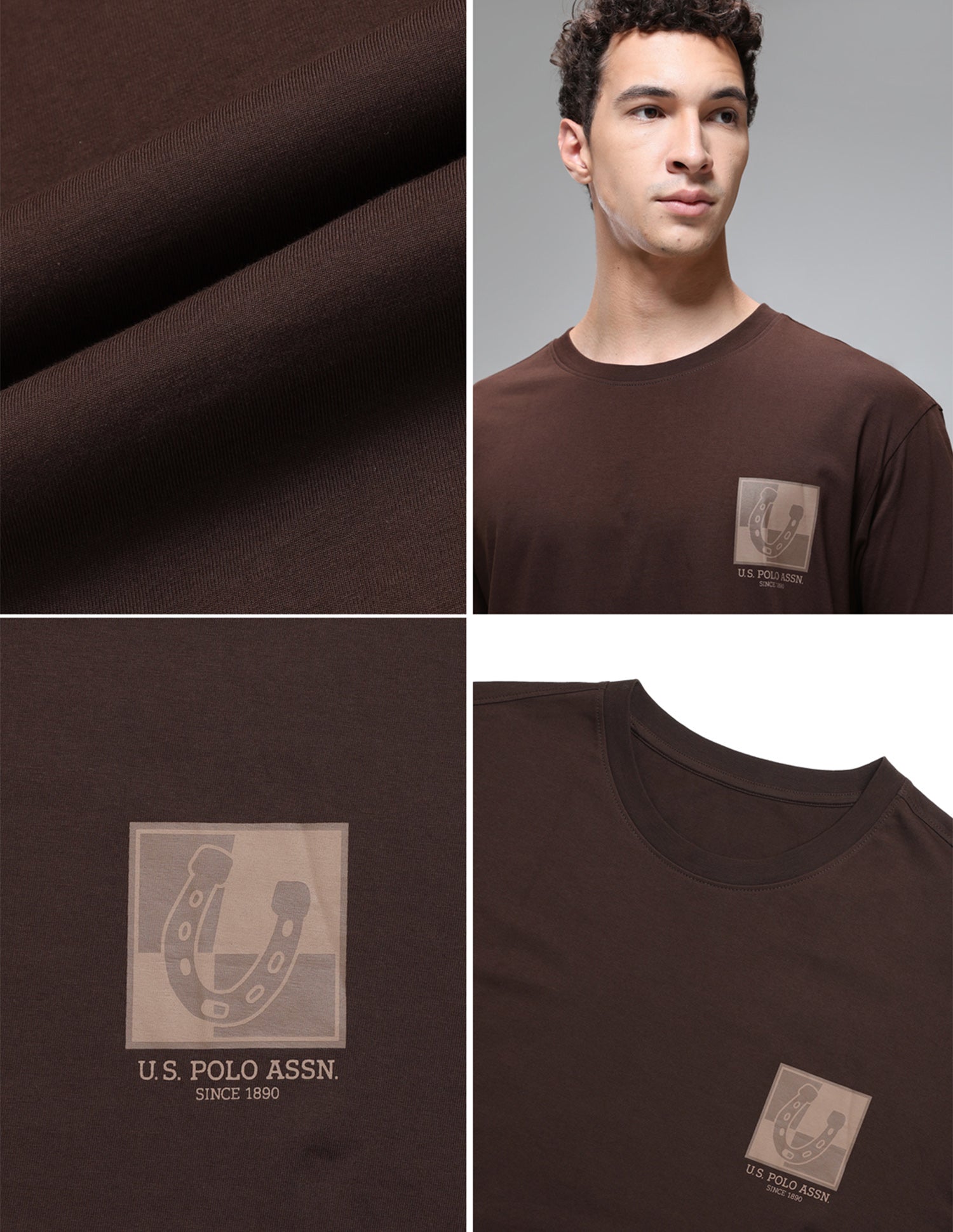 Breathable Regular Comfort Fit OEE15 Lounge T-Shirt Java - U.S. Polo Assn. India | Large