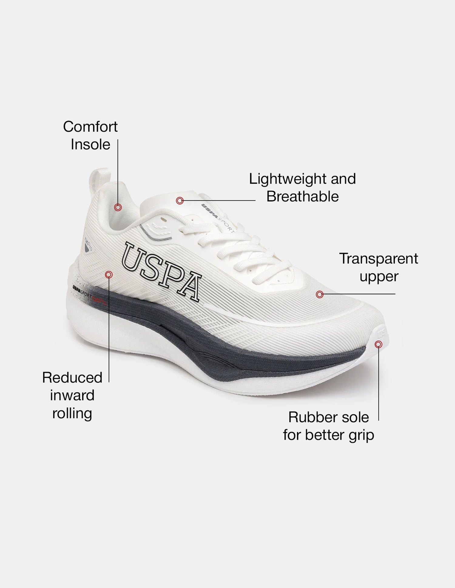 Men Otto USPA Sport Runpro Running Shoes Off White - U.S. POLO ASSN. | Large
