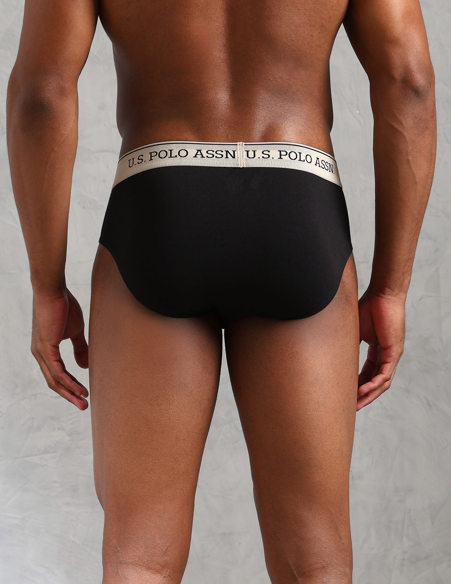 Solid Low Rise OEB15 Briefs - Pack Of 3 Oatmeal, Black and Antler - U.S. POLO ASSN. | Large