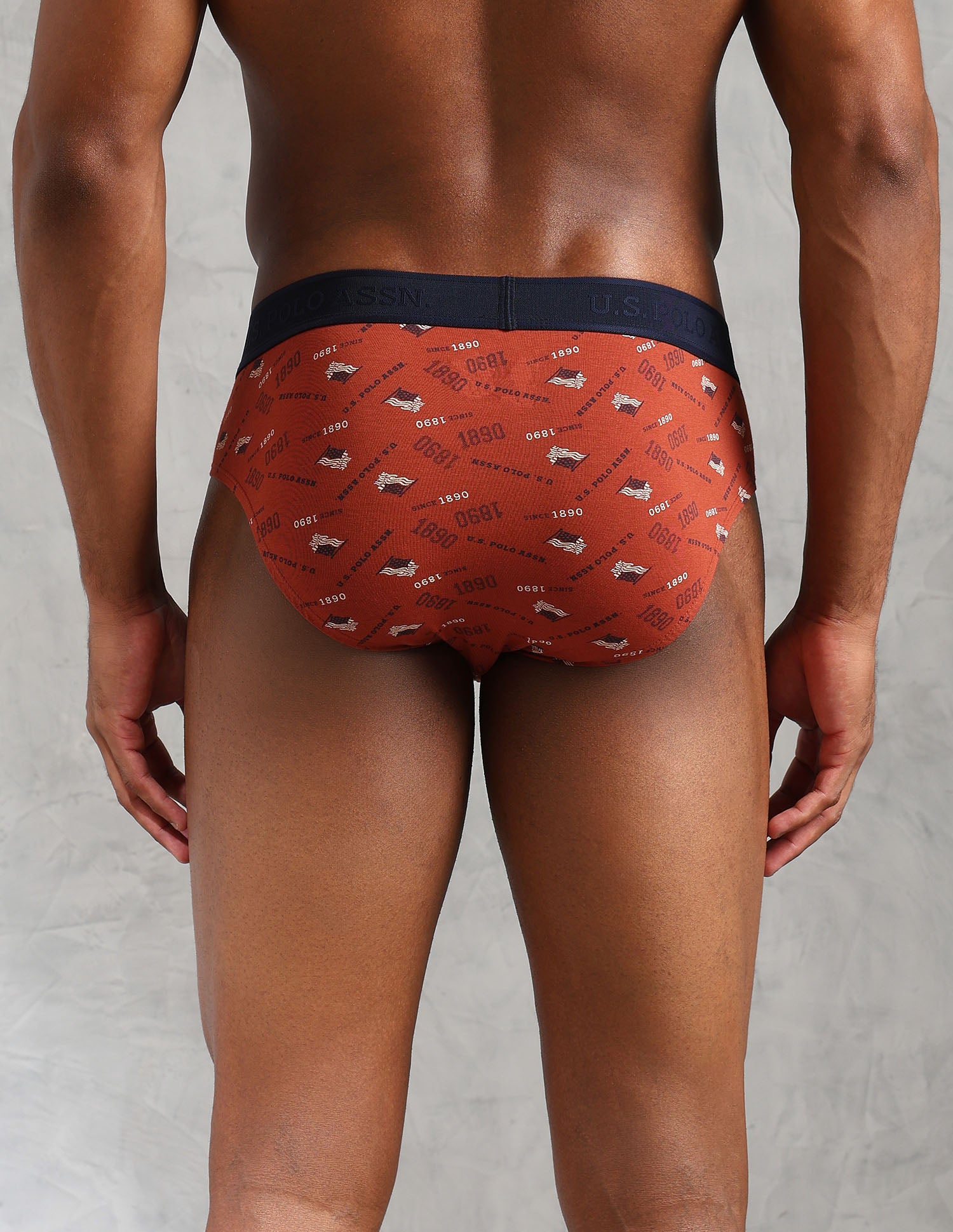 Low Rise Printed OEB16 Briefs - Pack Of 3 Black, Lemon Pepper and Picante - U.S. POLO ASSN. | Large