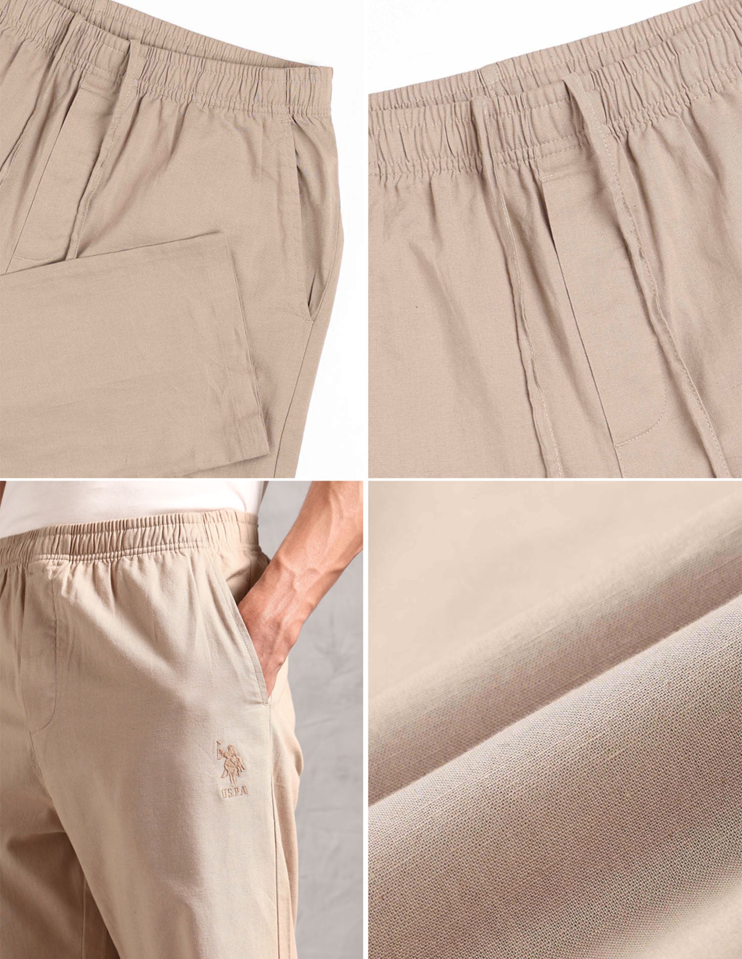 Buy Men Relaxed Fit Cotton Linen OELP8 Lounge Pants - Pack Of 1