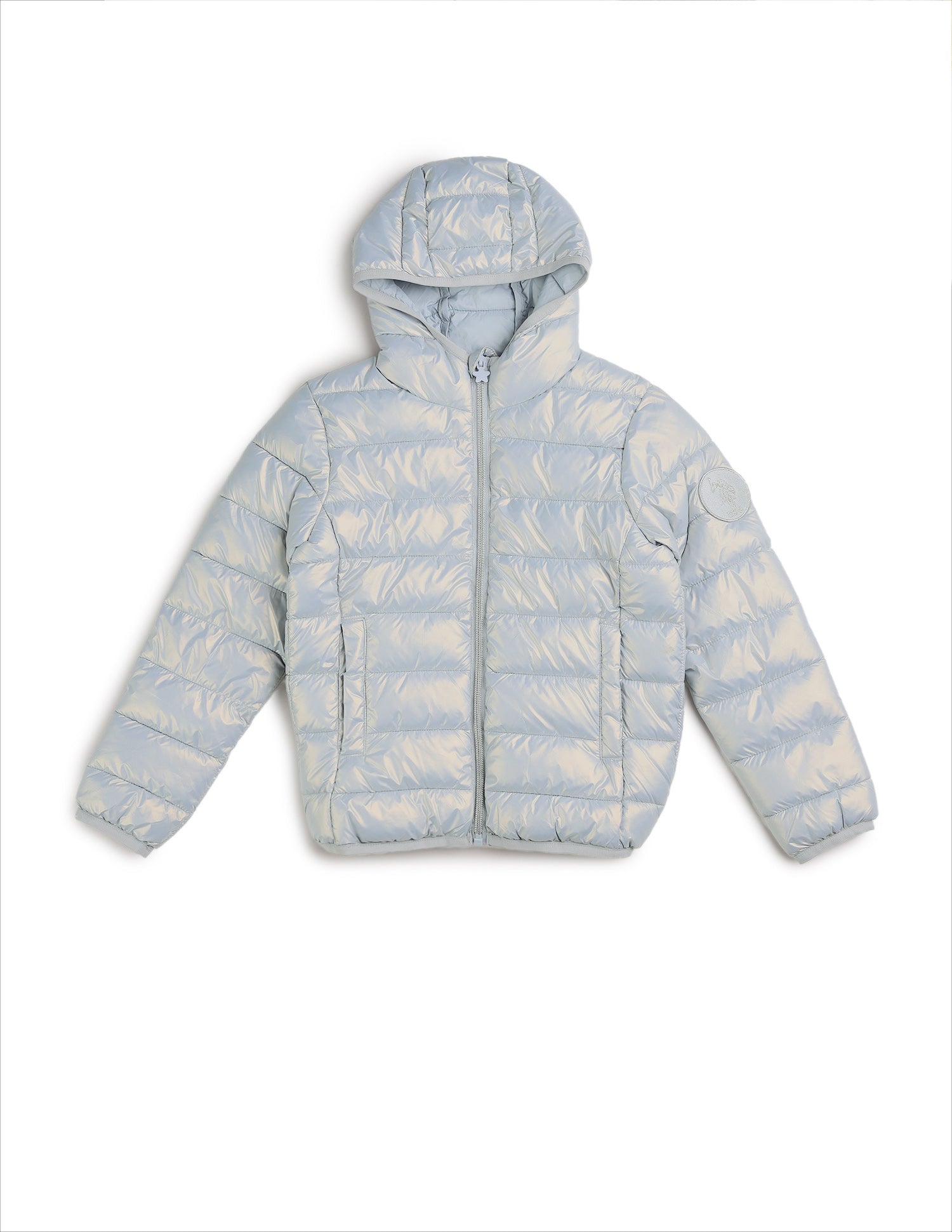 Girls Nylon Puffer Jacket Light Blue - U.S. POLO ASSN. | Large