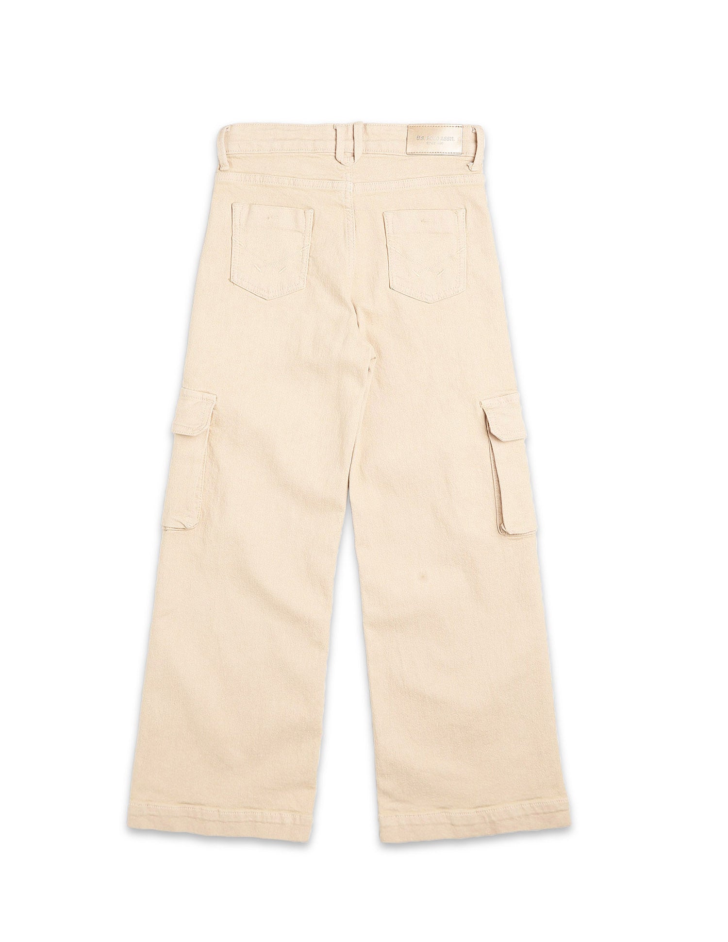 Girls Wide Leg Fit Beige Jeans Ecru - U.S. POLO ASSN. | Large