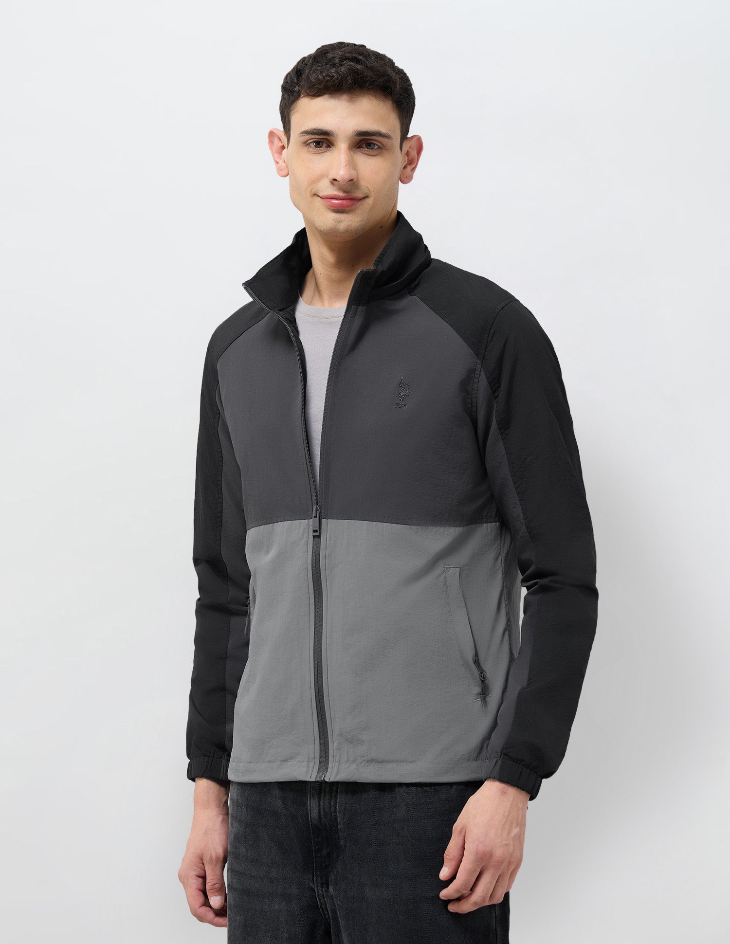 Detachable Hood Regular Fit Jacket Dark Grey - U.S. POLO ASSN. | Large