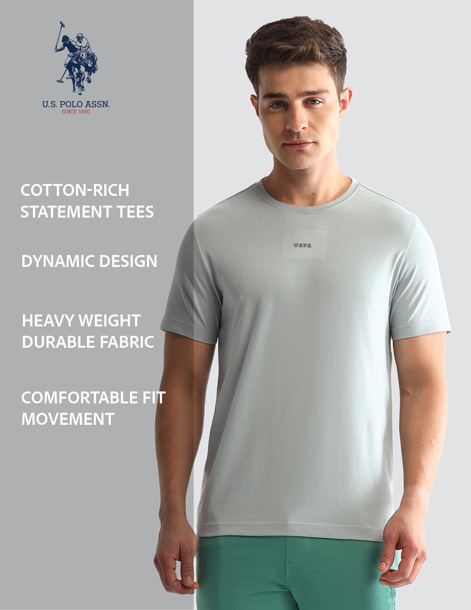 Round Neck Solid Loungewear T-Shirt Pageant Blue - U.S. POLO ASSN. | Large