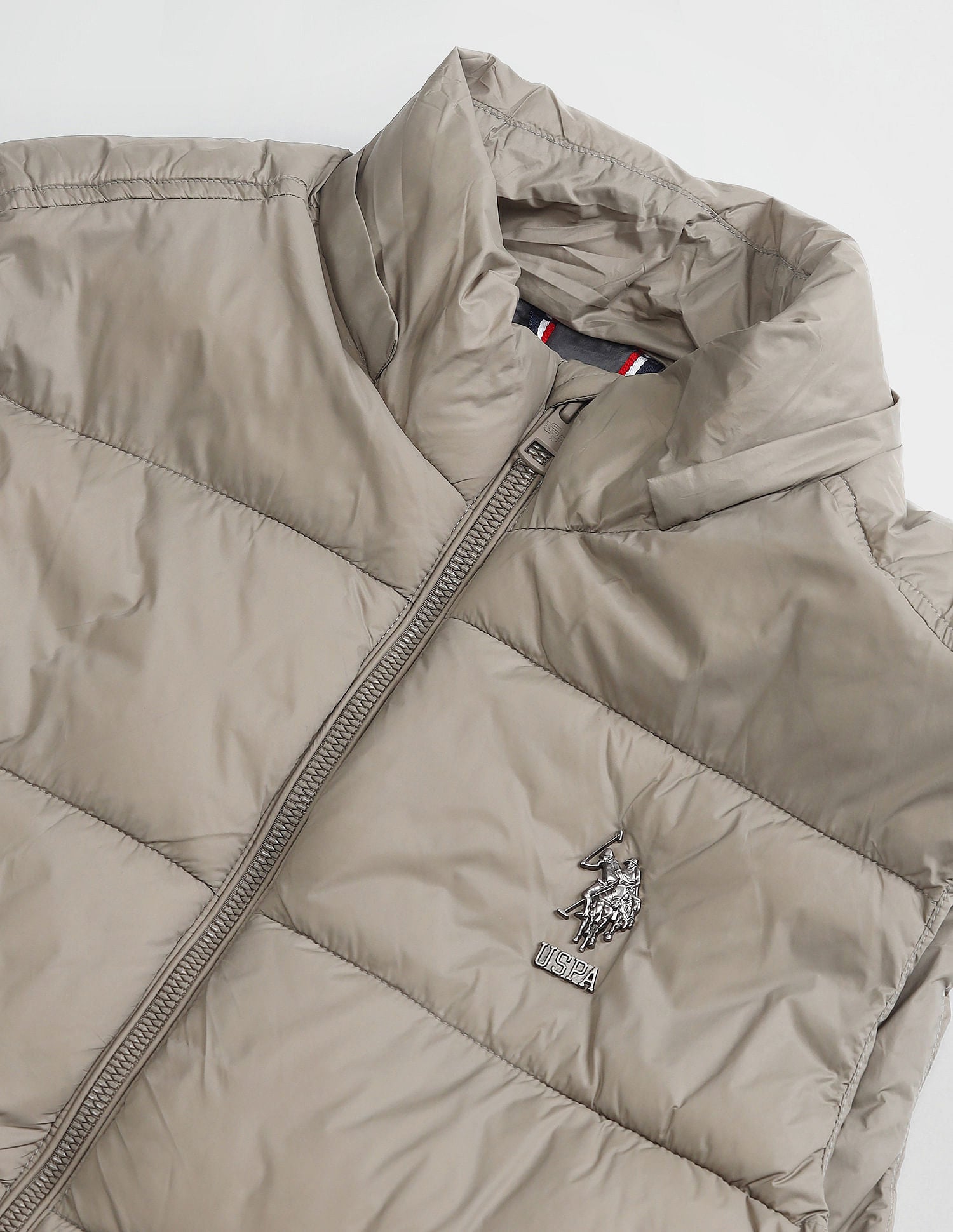 Detachable Hood Padded Jacket Metalic Khakhi - U.S. POLO ASSN. | Large