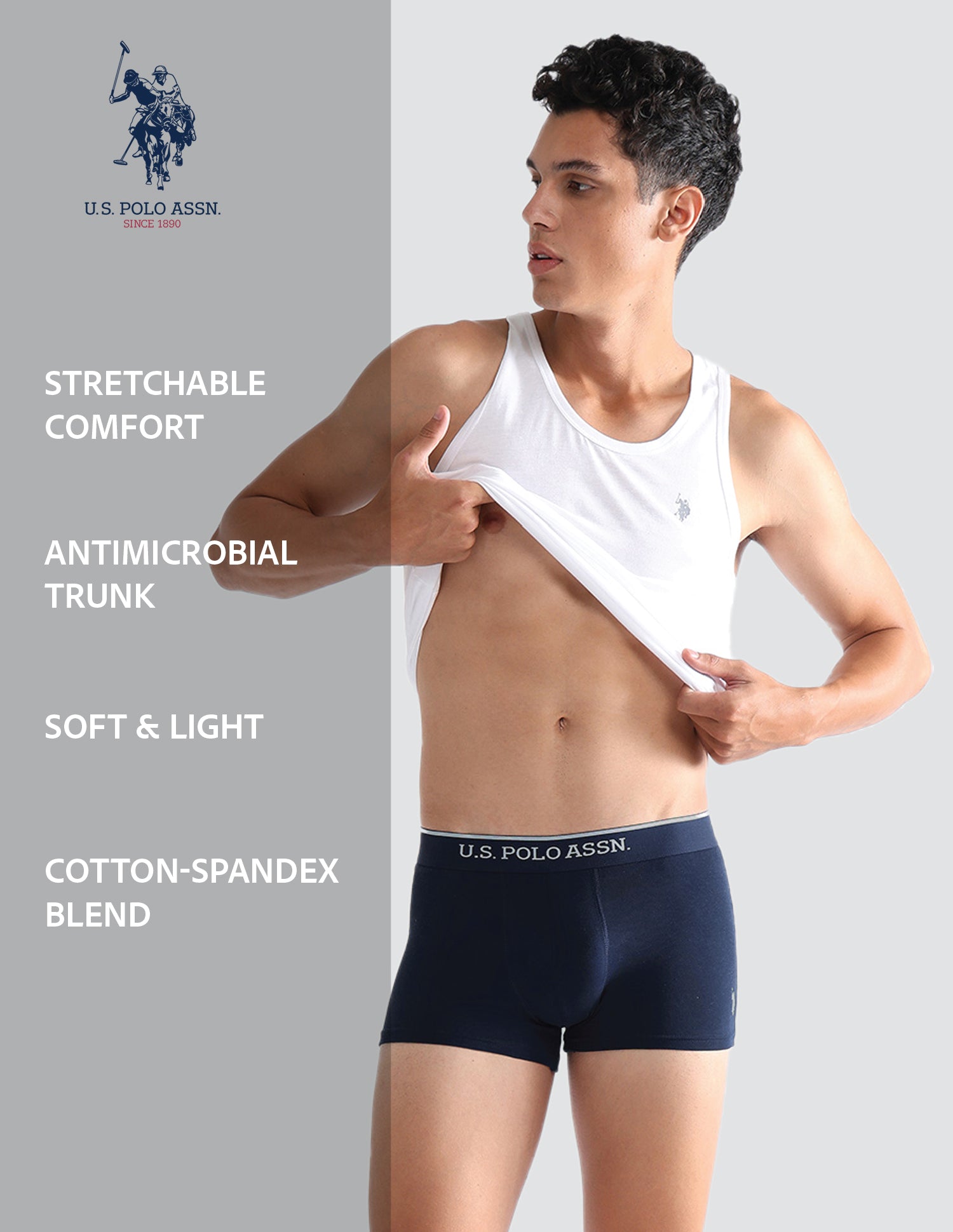 Antibacterial Solid ET004 Trunks - Pack Of 2 OliveandNavy - U.S. POLO ASSN. | Large