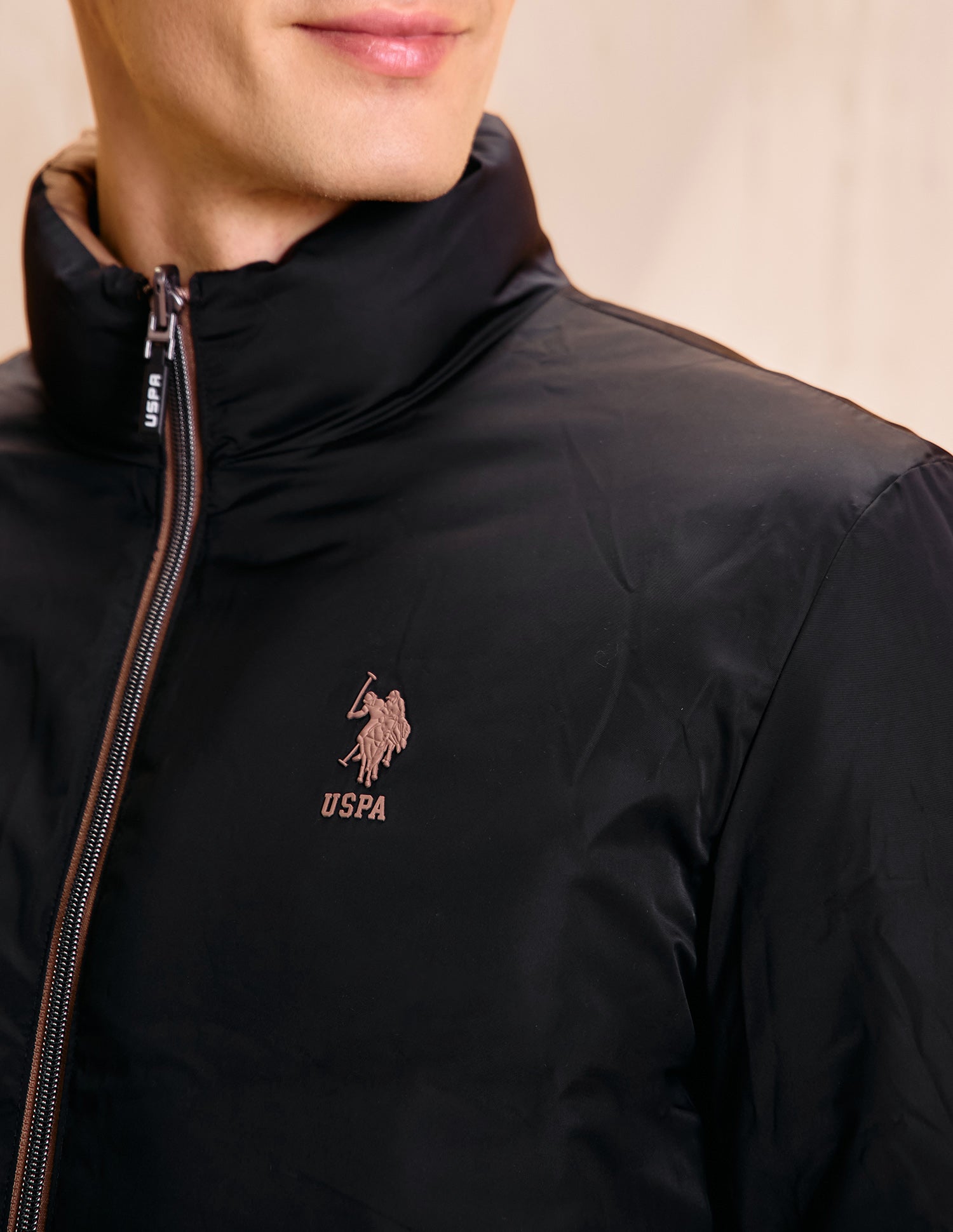 Reversible Regular Fit Jacket Khaki - U.S. Polo Assn. India | Large